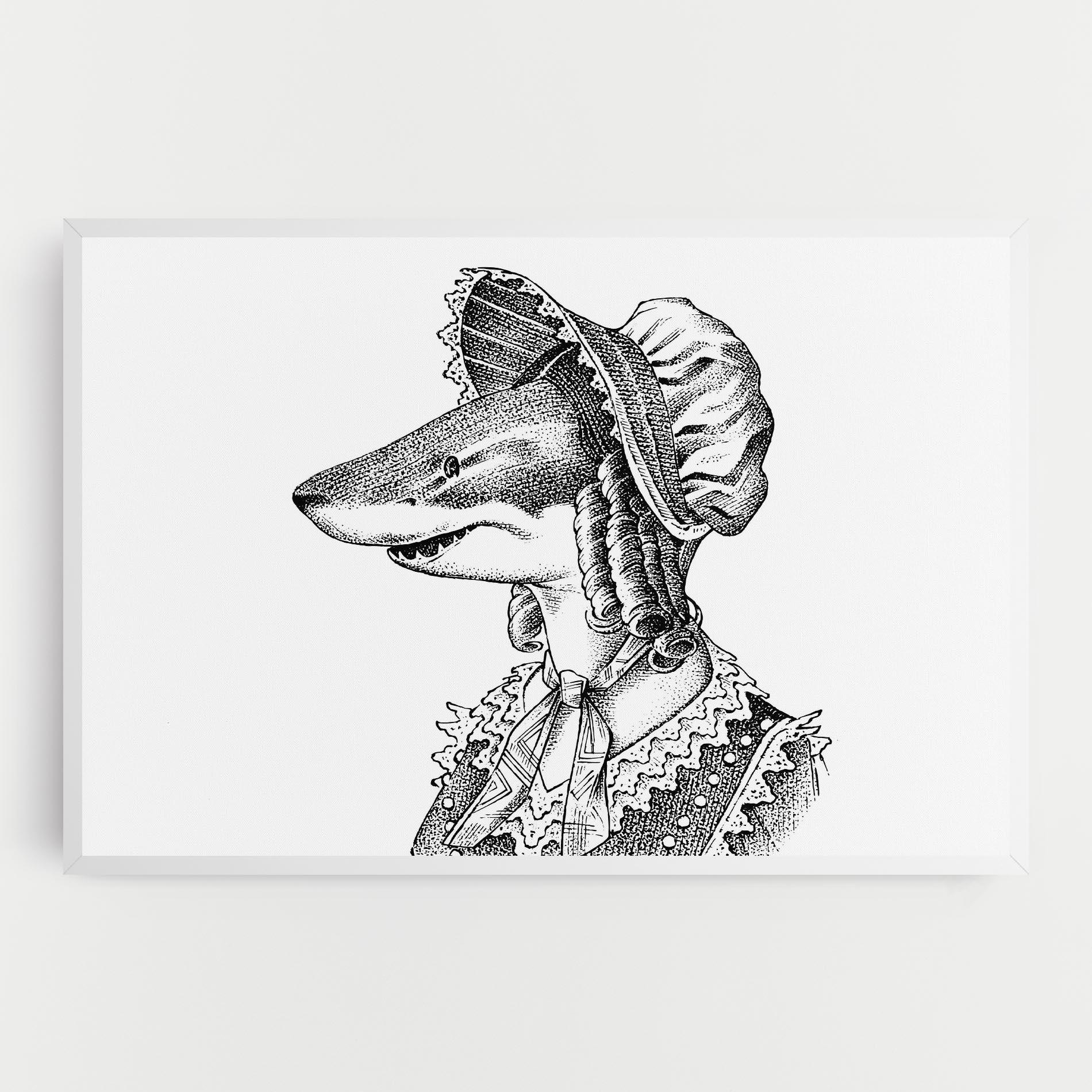 Tablou Canvas Vintage Shark mockup 0