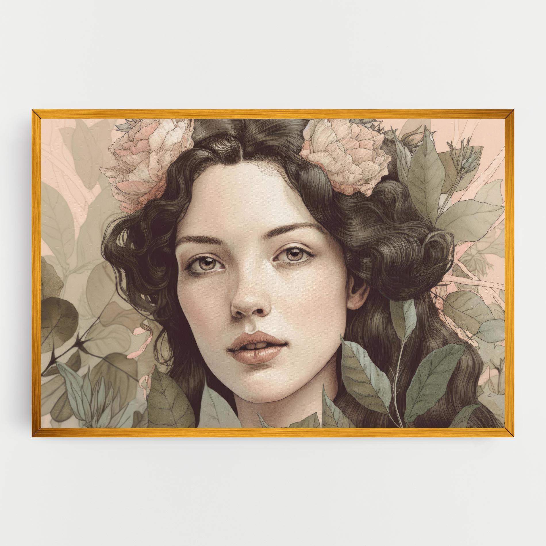 Tablou Canvas Beautiful Vintage Portrait mockup 0