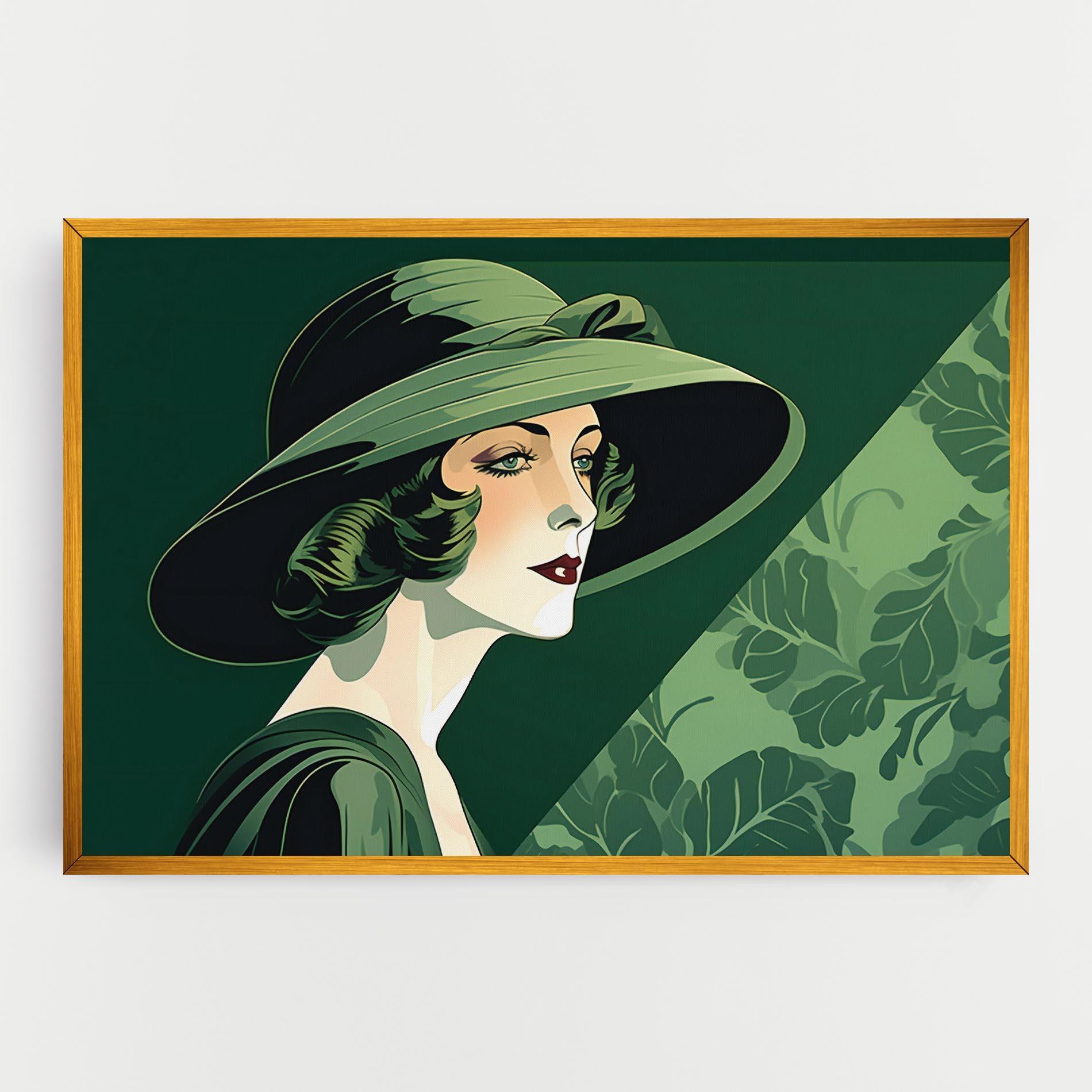 Tablou Canvas Green Woman Painting mockup 0