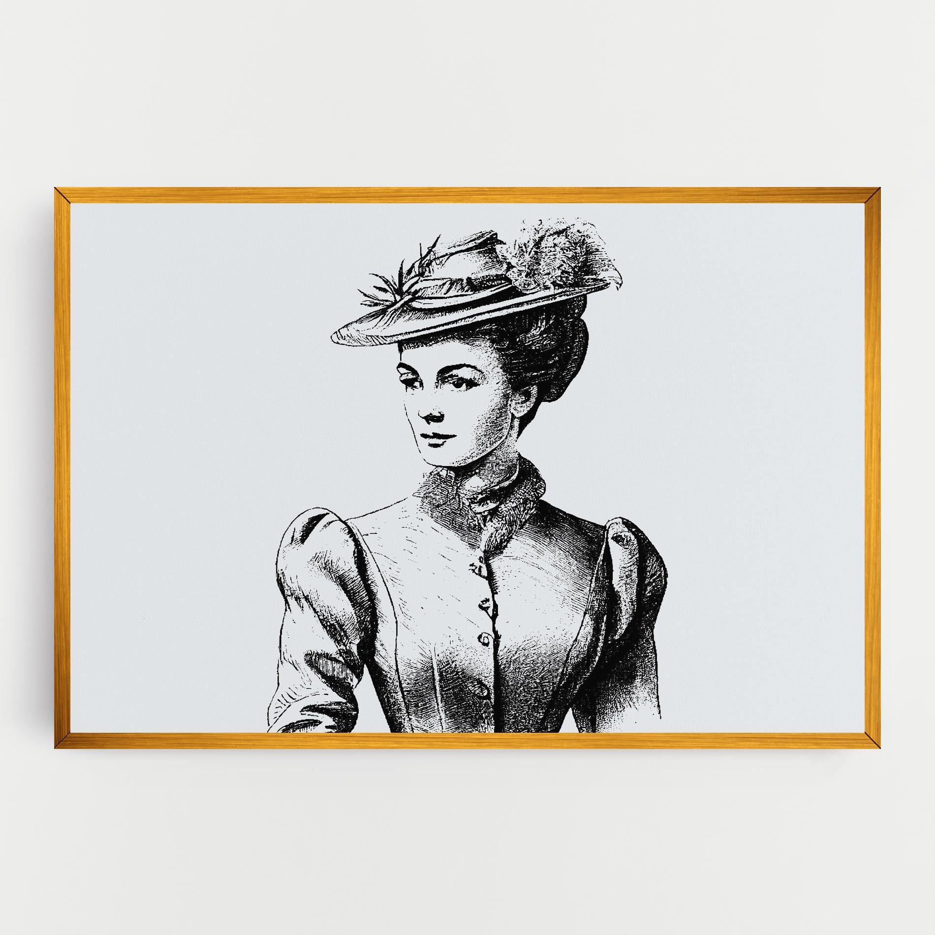Tablou Canvas Noble Lady Hat mockup 0