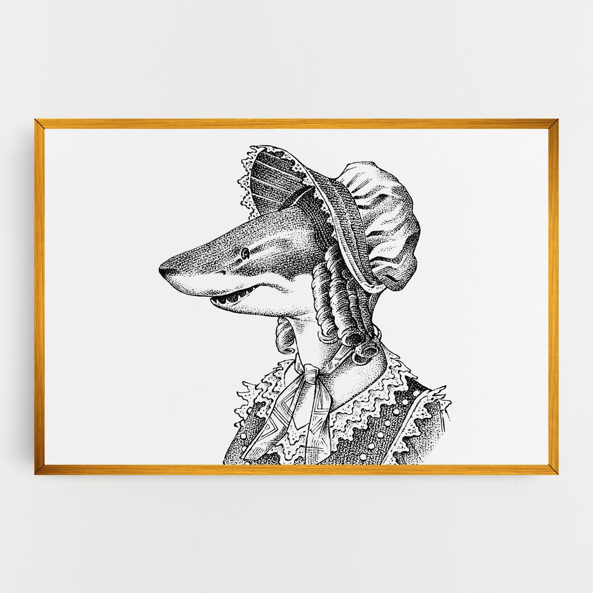 Tablou Canvas Vintage Shark mockup 0