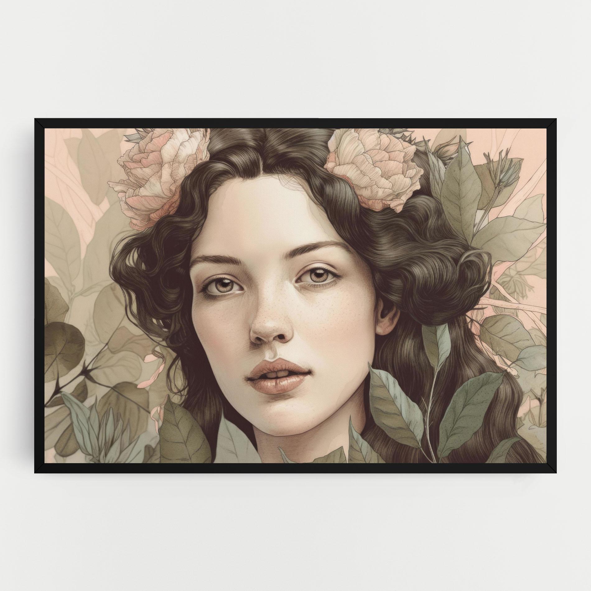 Tablou Canvas Beautiful Vintage Portrait mockup 0