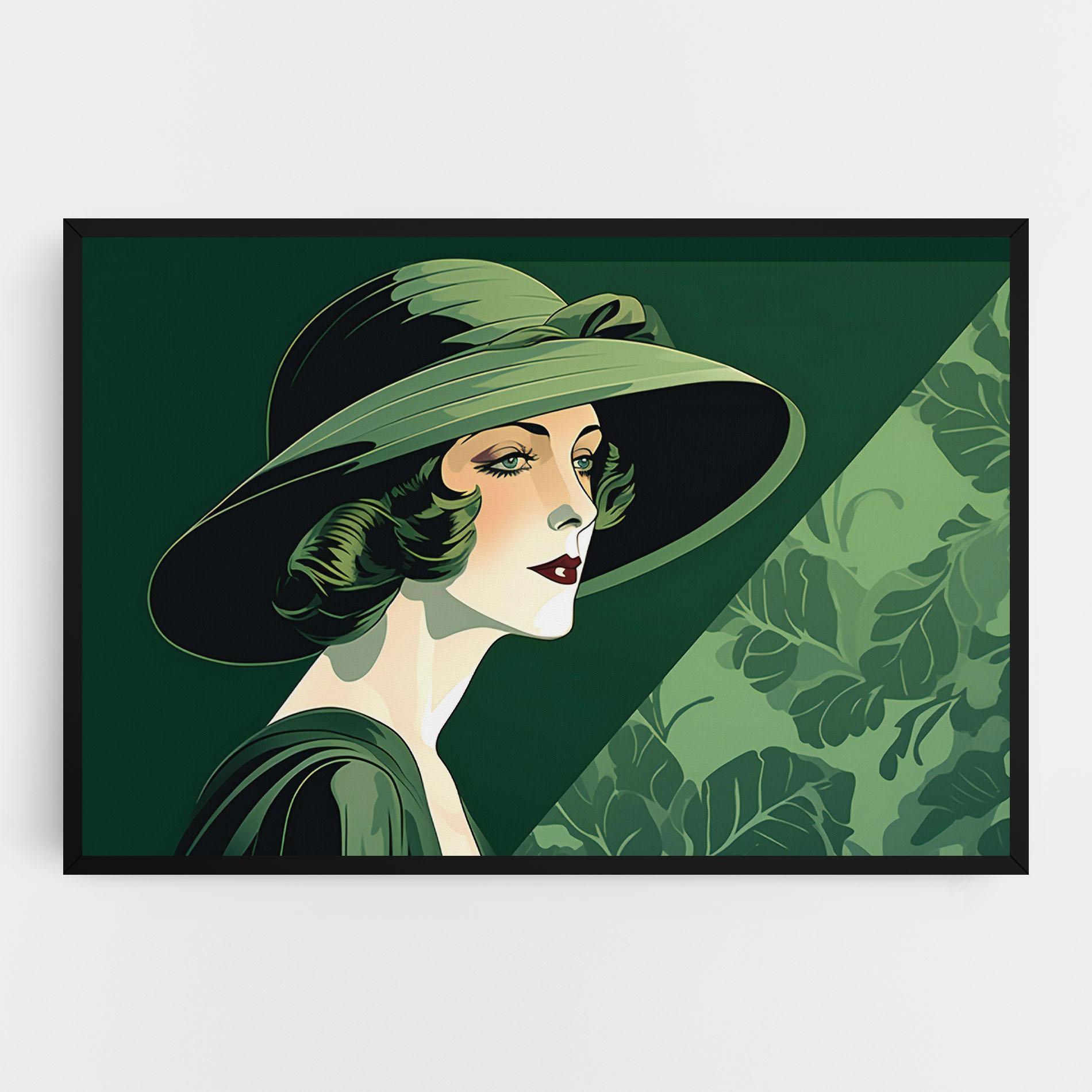 Tablou Canvas Green Woman Painting mockup 0