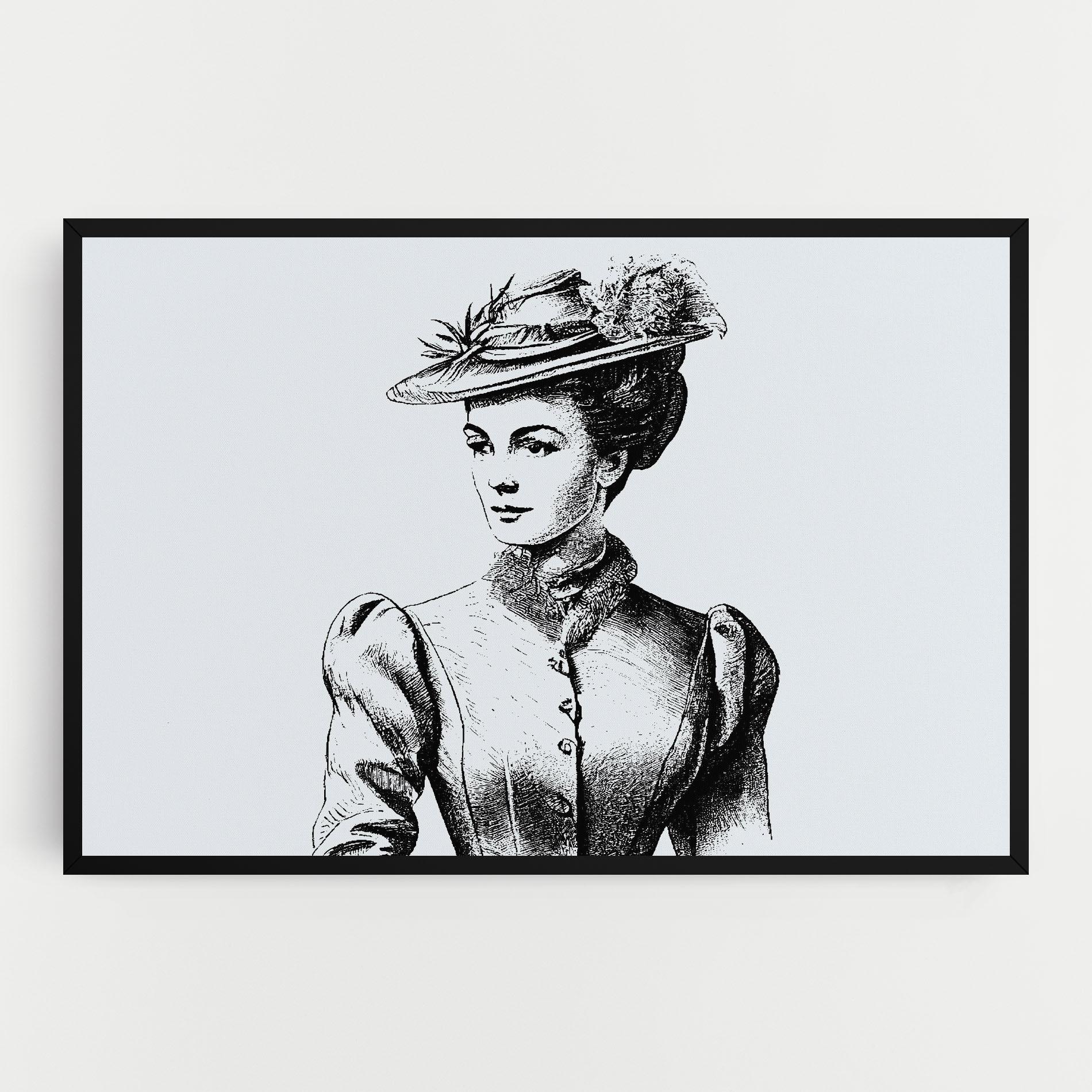Tablou Canvas Noble Lady Hat mockup 0