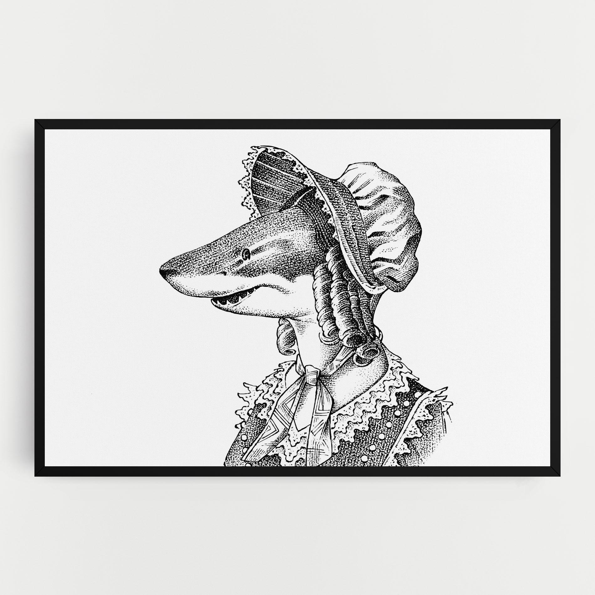 Tablou Canvas Vintage Shark mockup 0