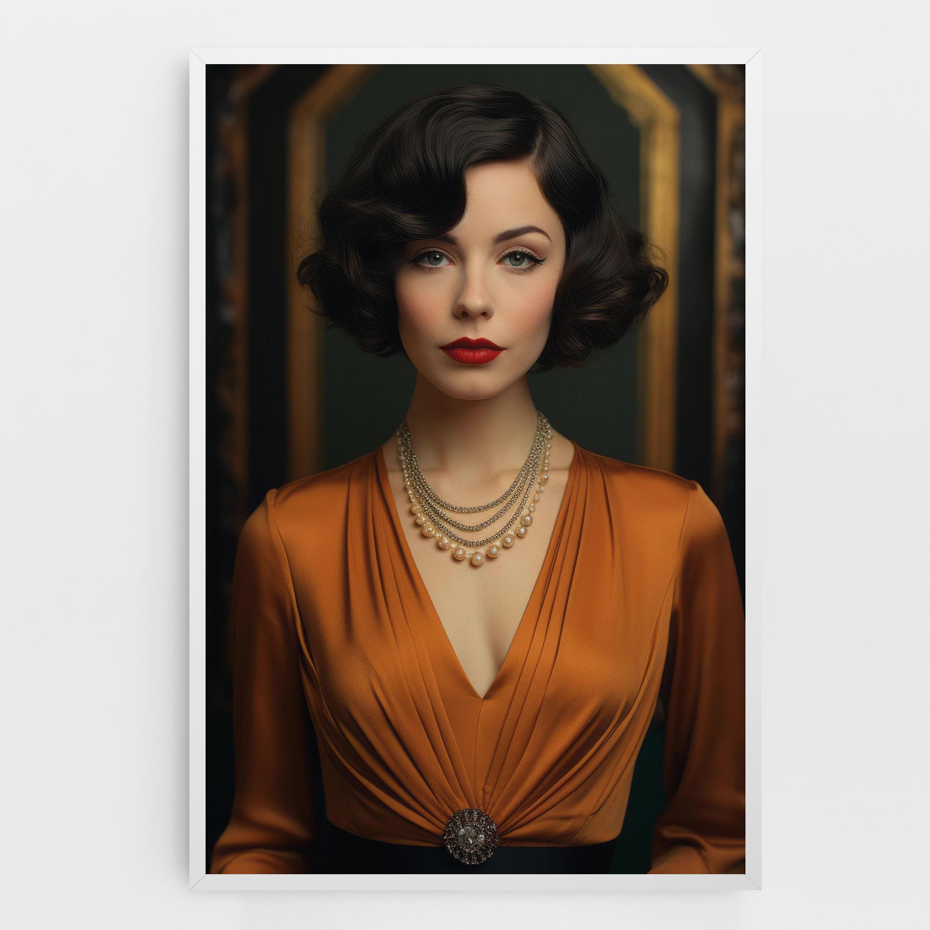 Tablou Canvas Orange Blouse Pearls mockup 0