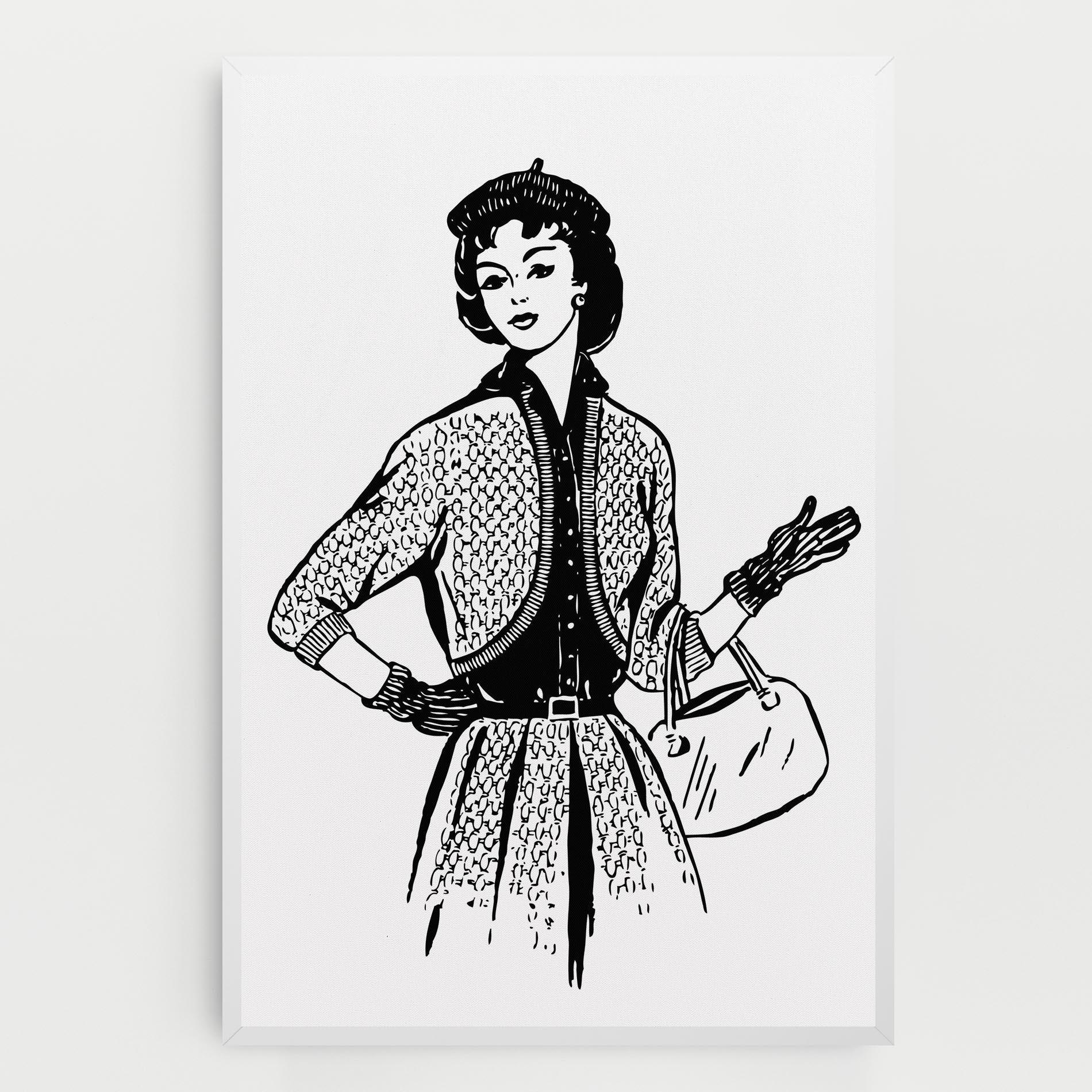 Tablou Canvas Vintage Woman Line mockup 0