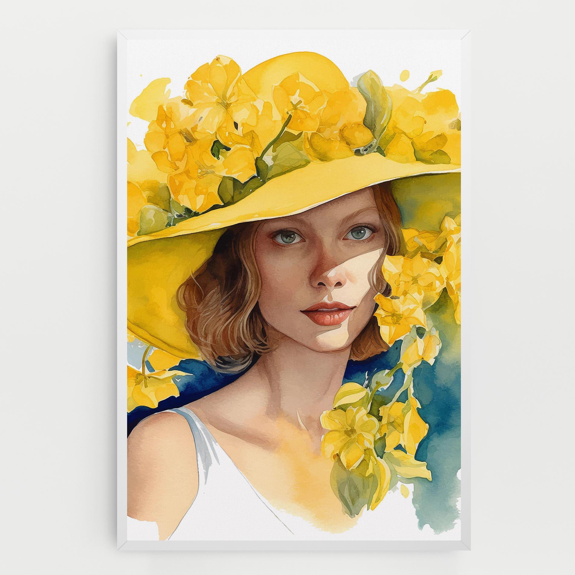Tablou Canvas Yellow Hat Flowers mockup 0