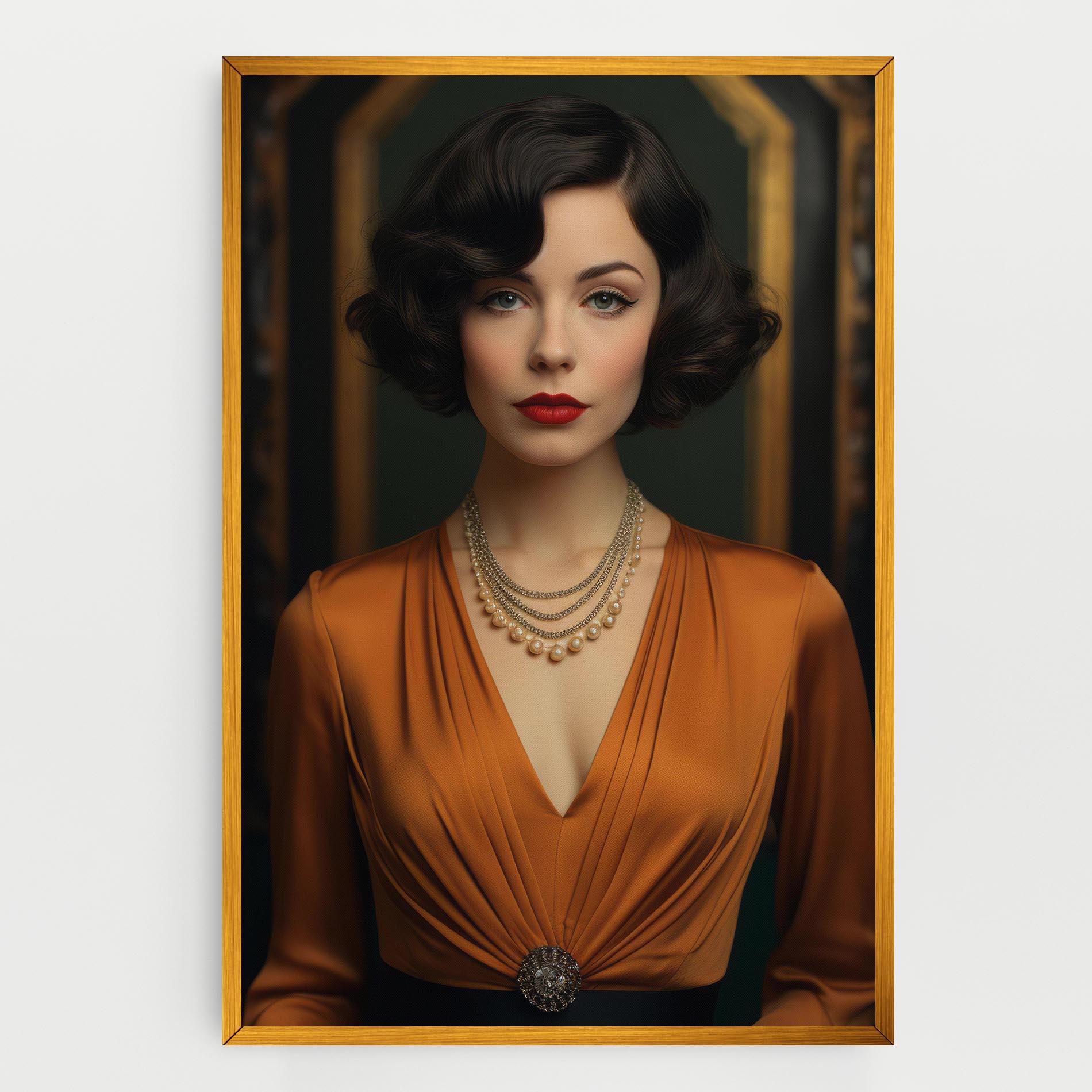 Tablou Canvas Orange Blouse Pearls mockup 0