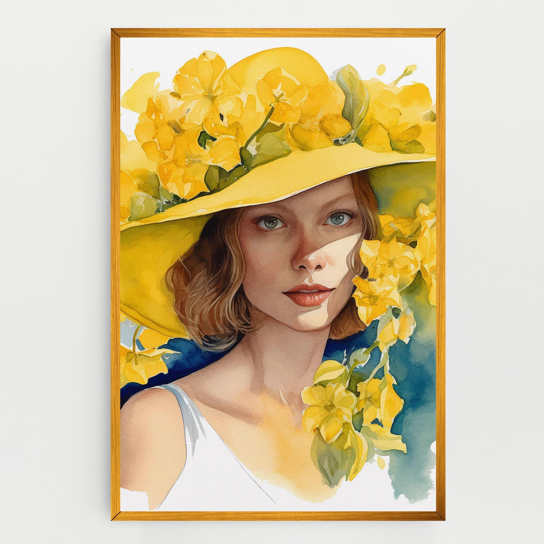 Tablou Canvas Yellow Hat Flowers mockup 0