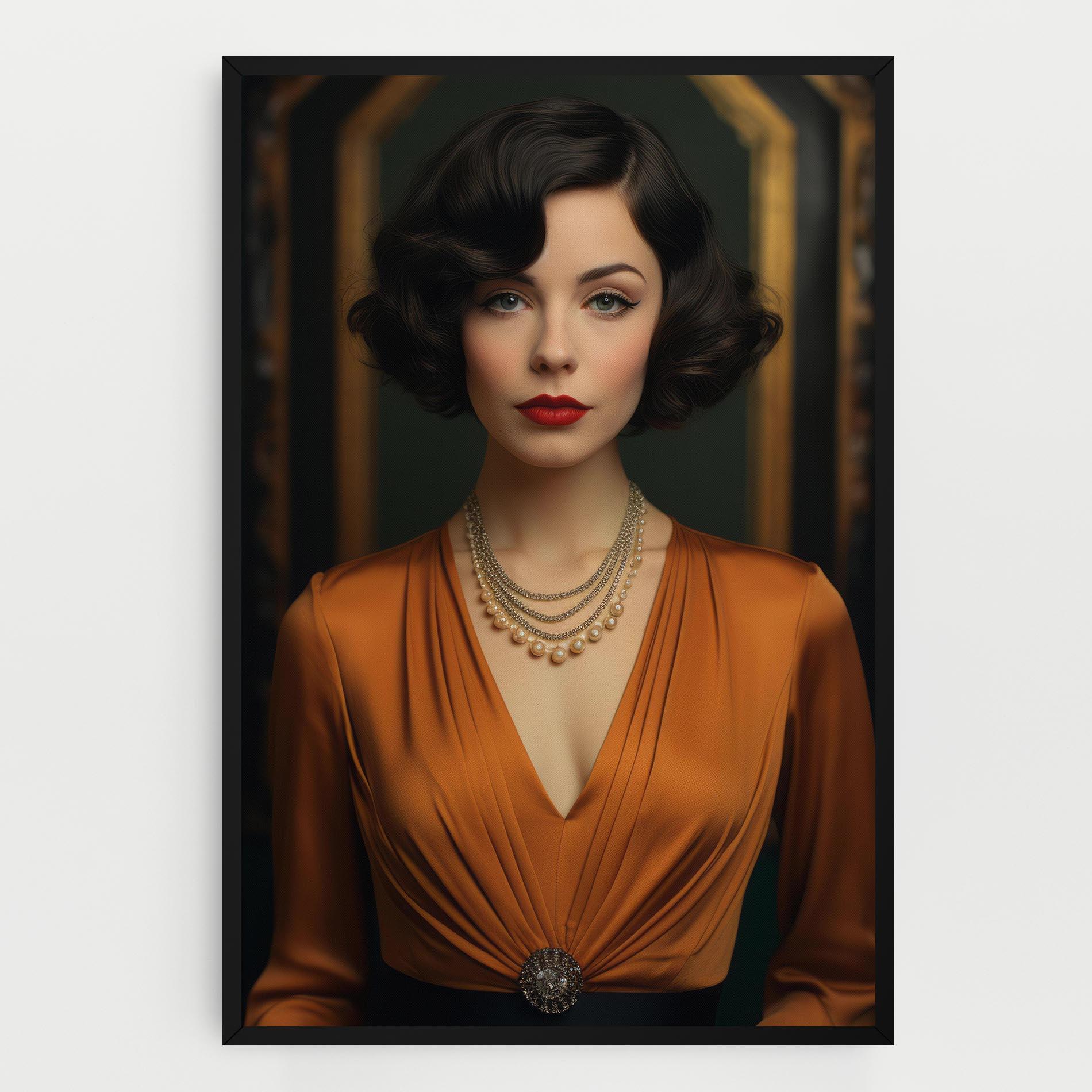 Tablou Canvas Orange Blouse Pearls mockup 0