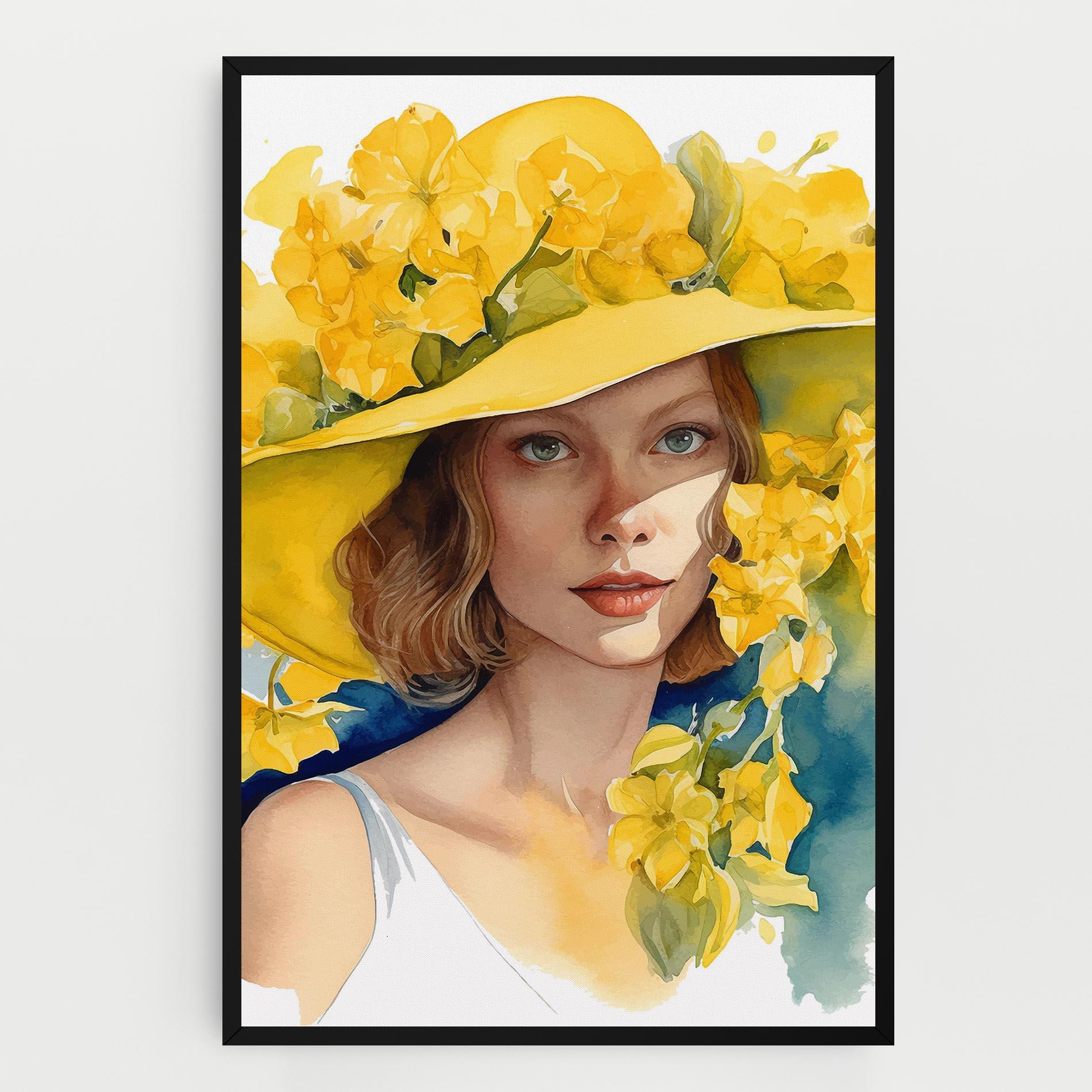Tablou Canvas Yellow Hat Flowers mockup 0