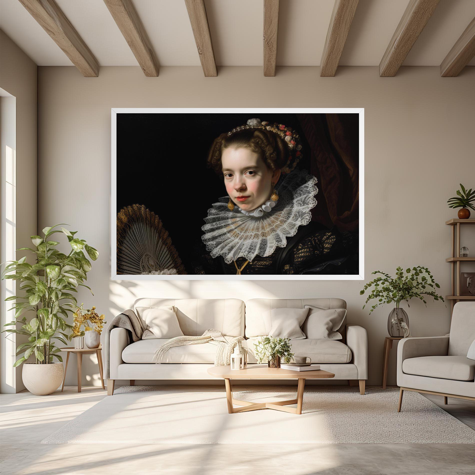 Tablou Canvas Baroque Lady Portrait mockup 6