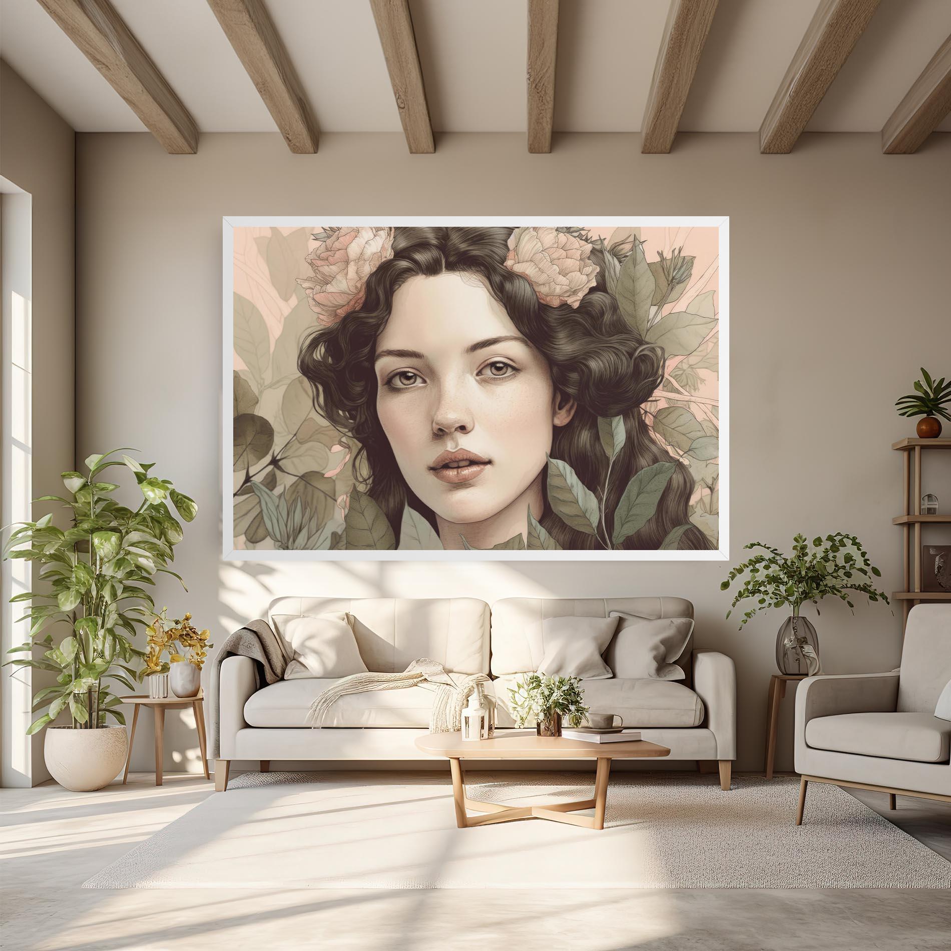 Tablou Canvas Beautiful Vintage Portrait mockup 6