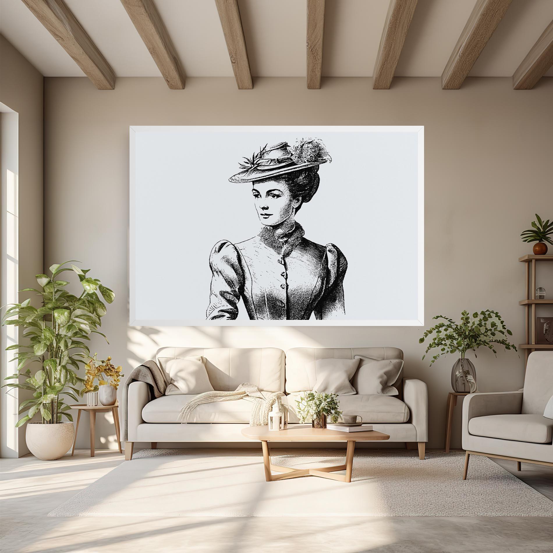 Tablou Canvas Noble Lady Hat mockup 6