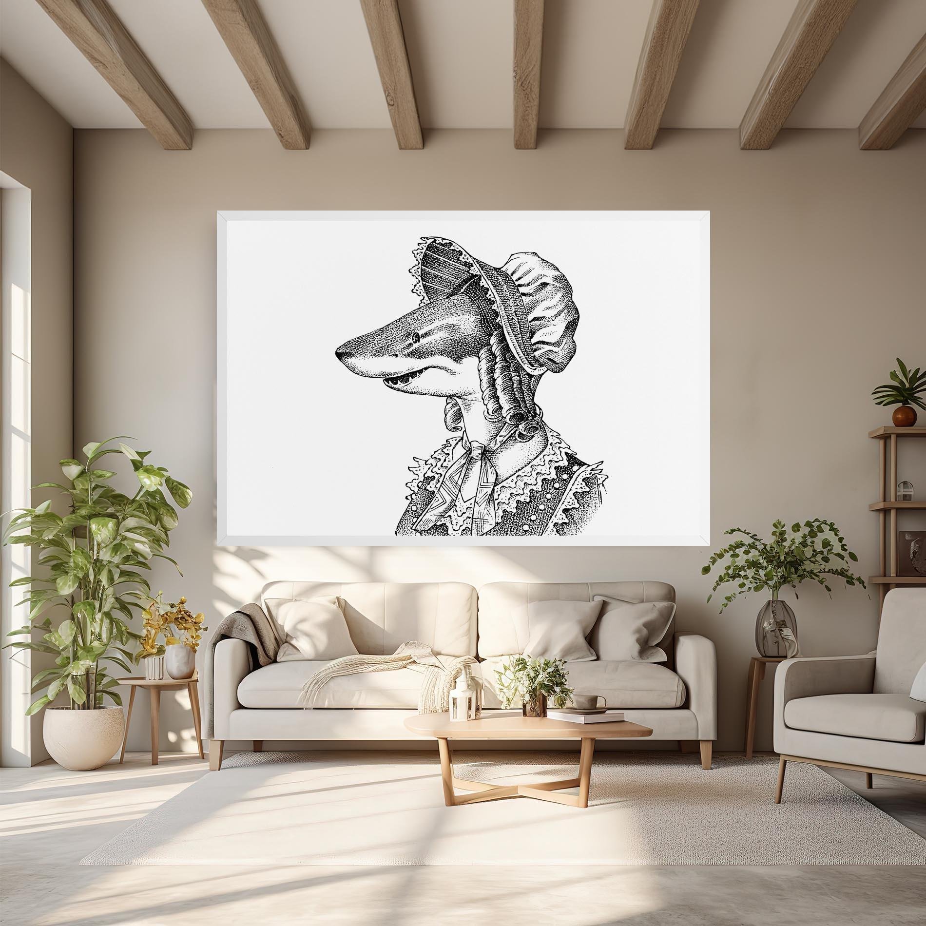 Tablou Canvas Vintage Shark mockup 6