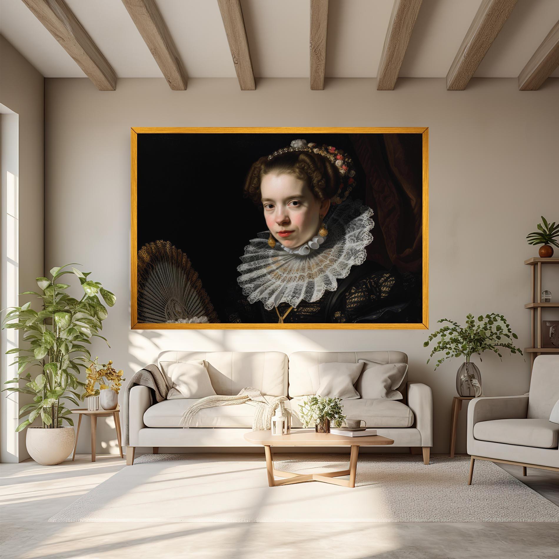 Tablou Canvas Baroque Lady Portrait mockup 6