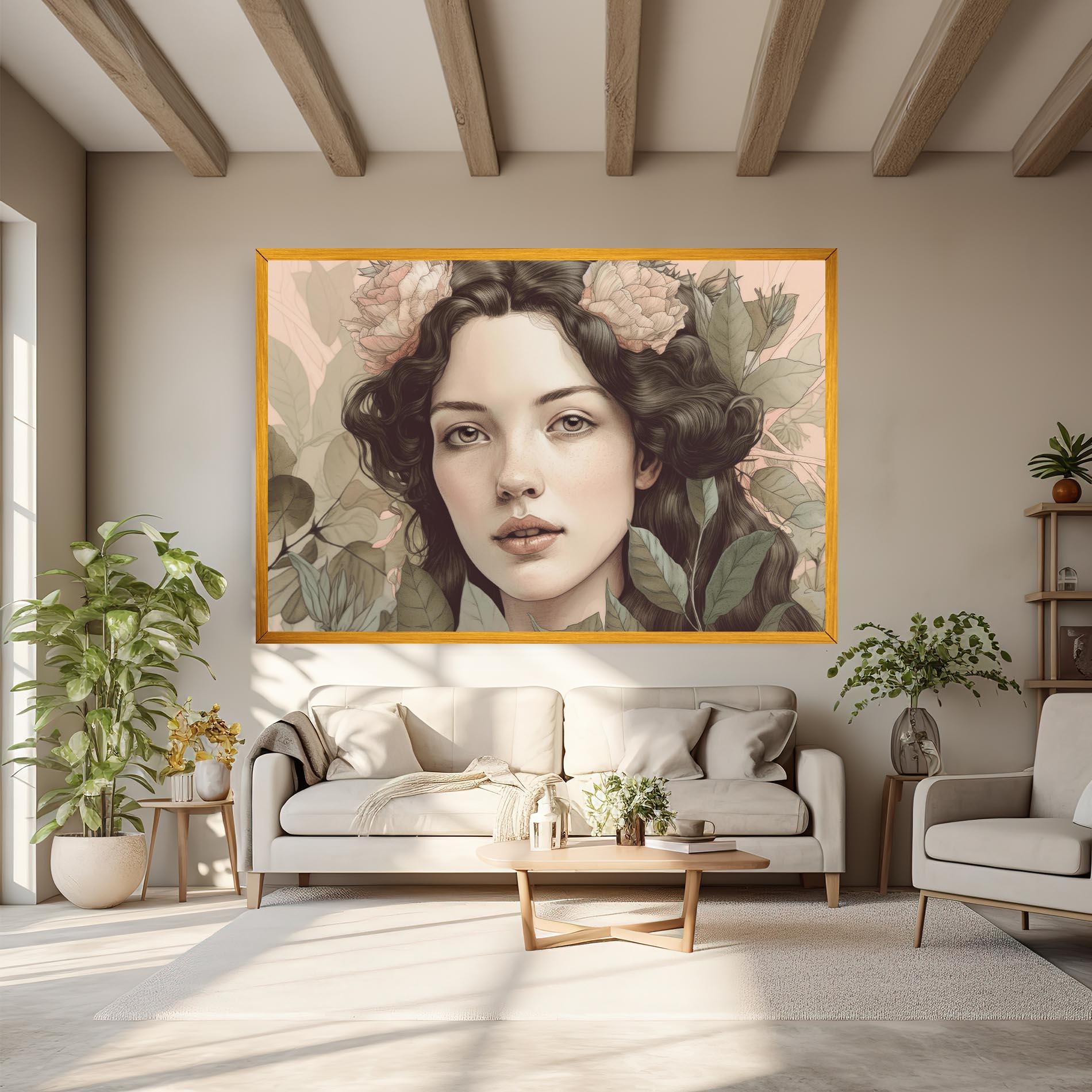Tablou Canvas Beautiful Vintage Portrait mockup 6
