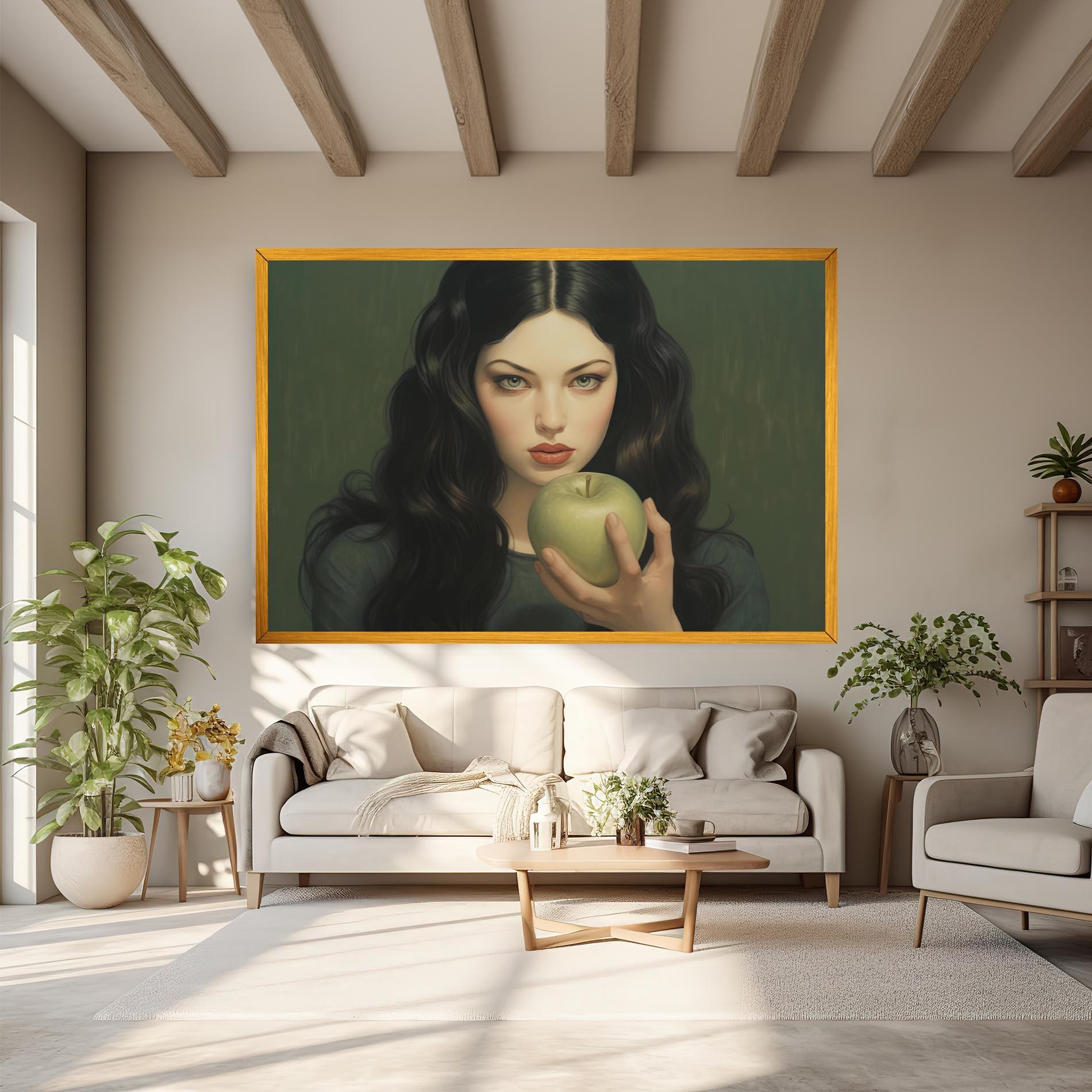 Tablou Canvas Green Apple Painting mockup 6