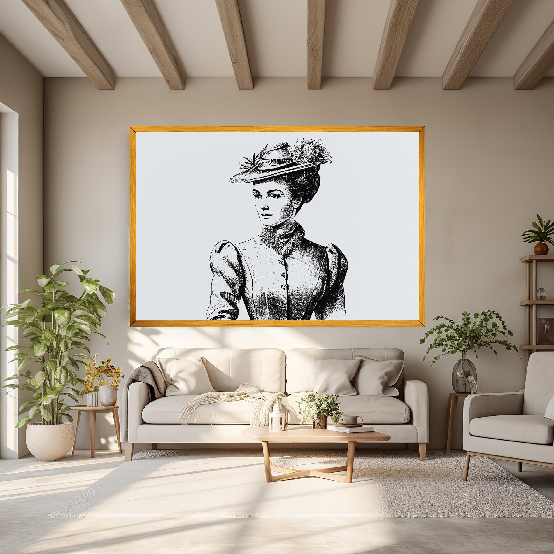 Tablou Canvas Noble Lady Hat mockup 6