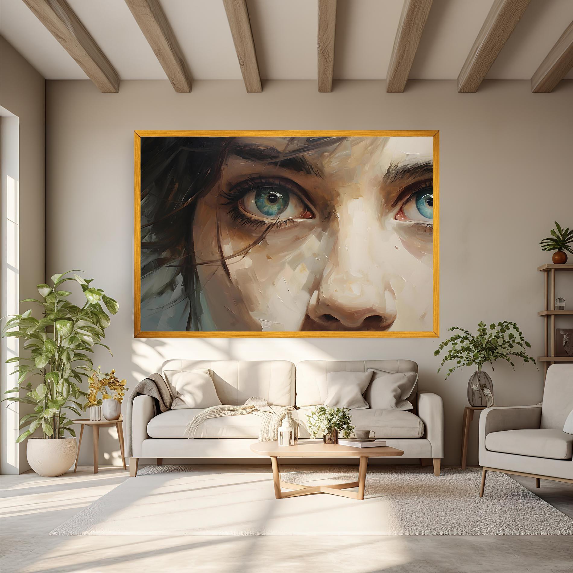 Tablou Canvas Vintage Blue Eyes Art mockup 6