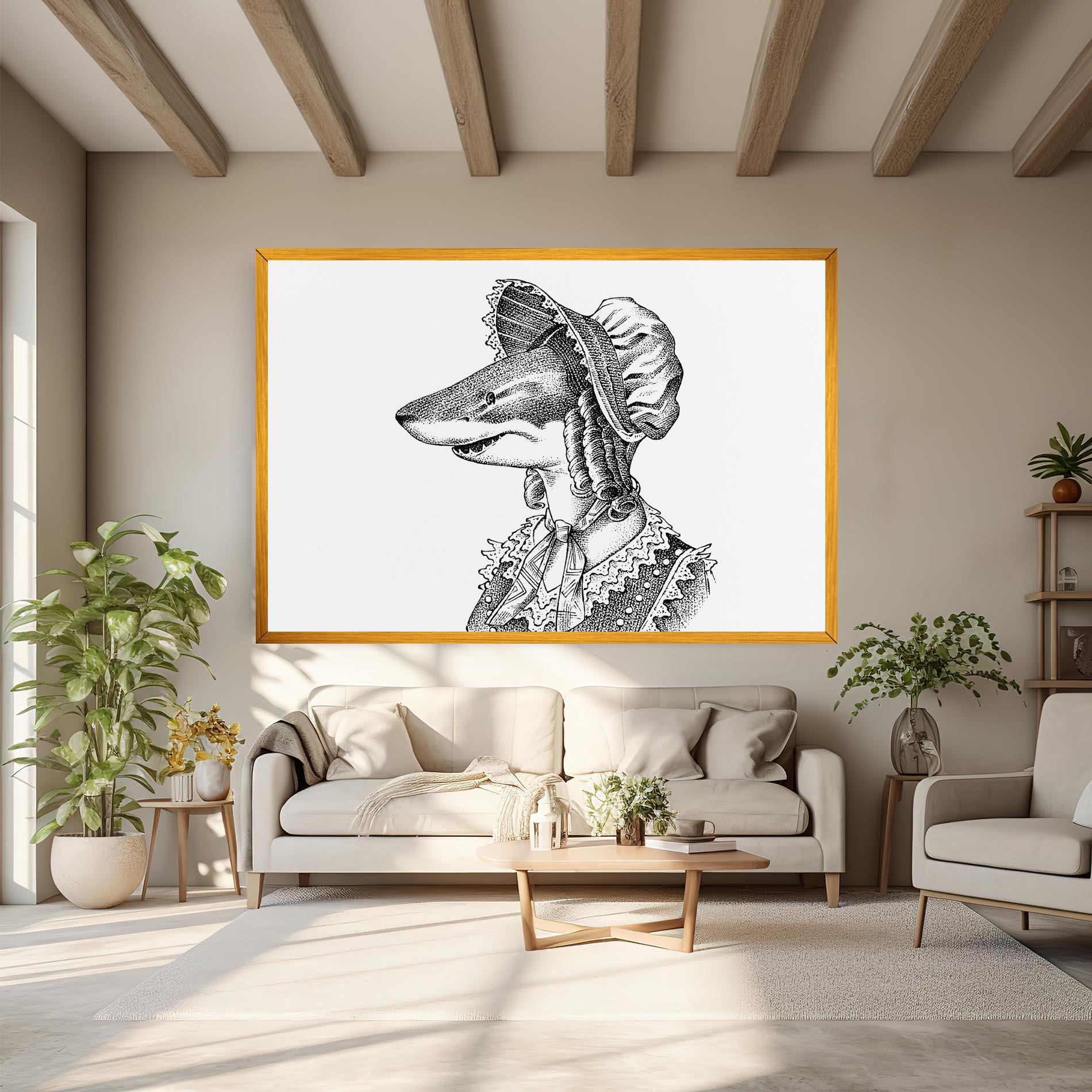 Tablou Canvas Vintage Shark mockup 6