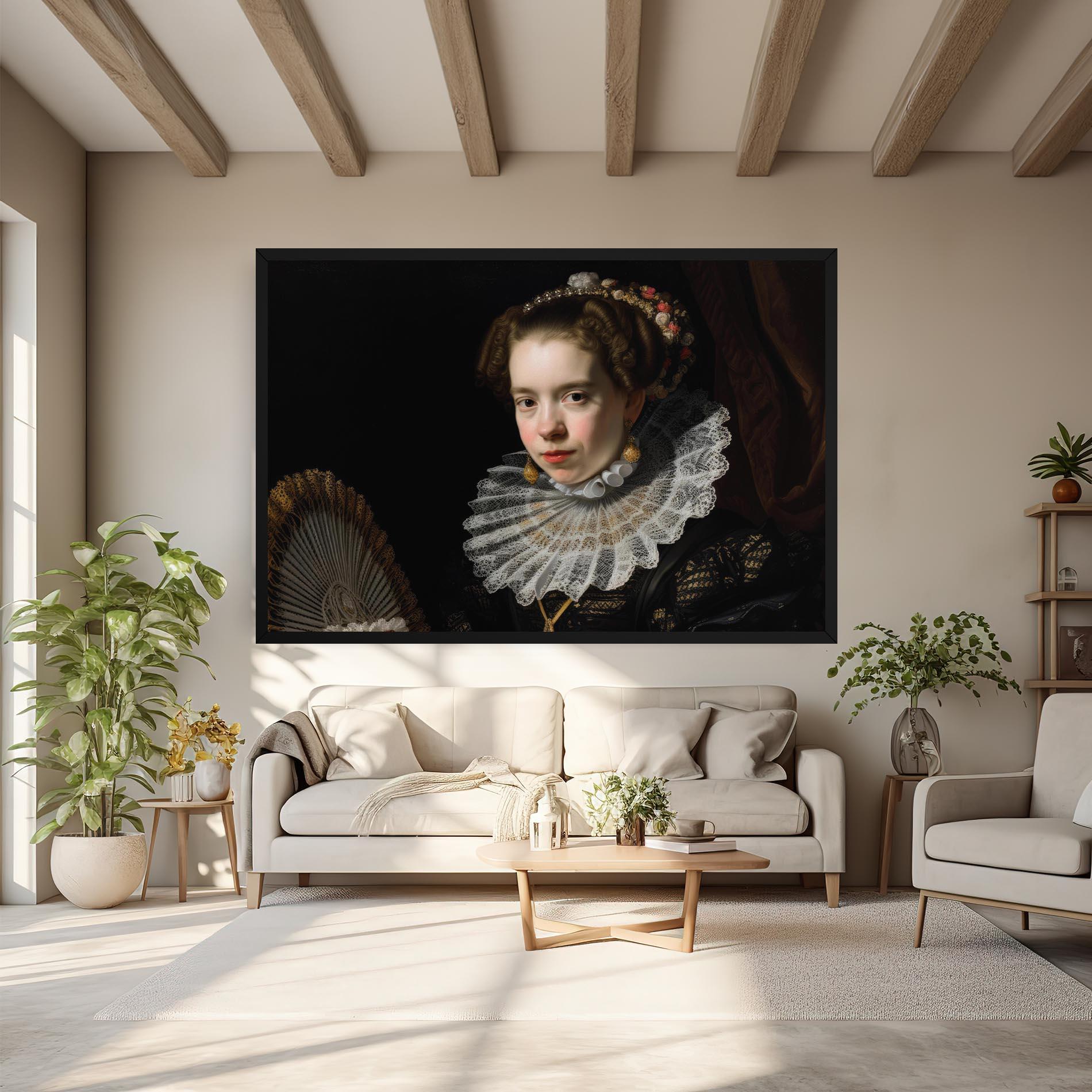 Tablou Canvas Baroque Lady Portrait mockup 6