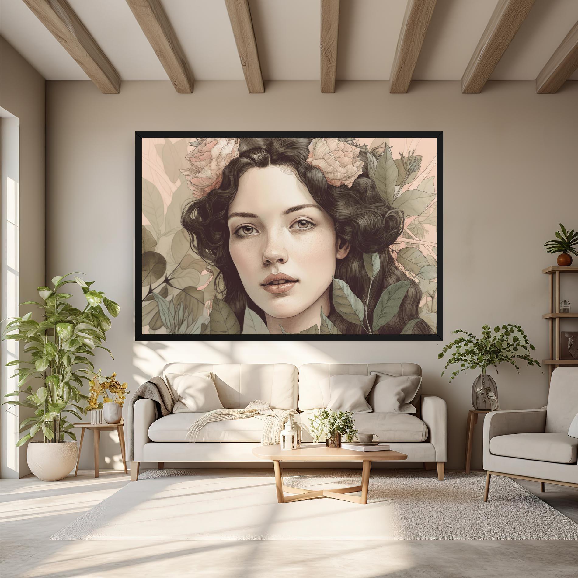 Tablou Canvas Beautiful Vintage Portrait mockup 6