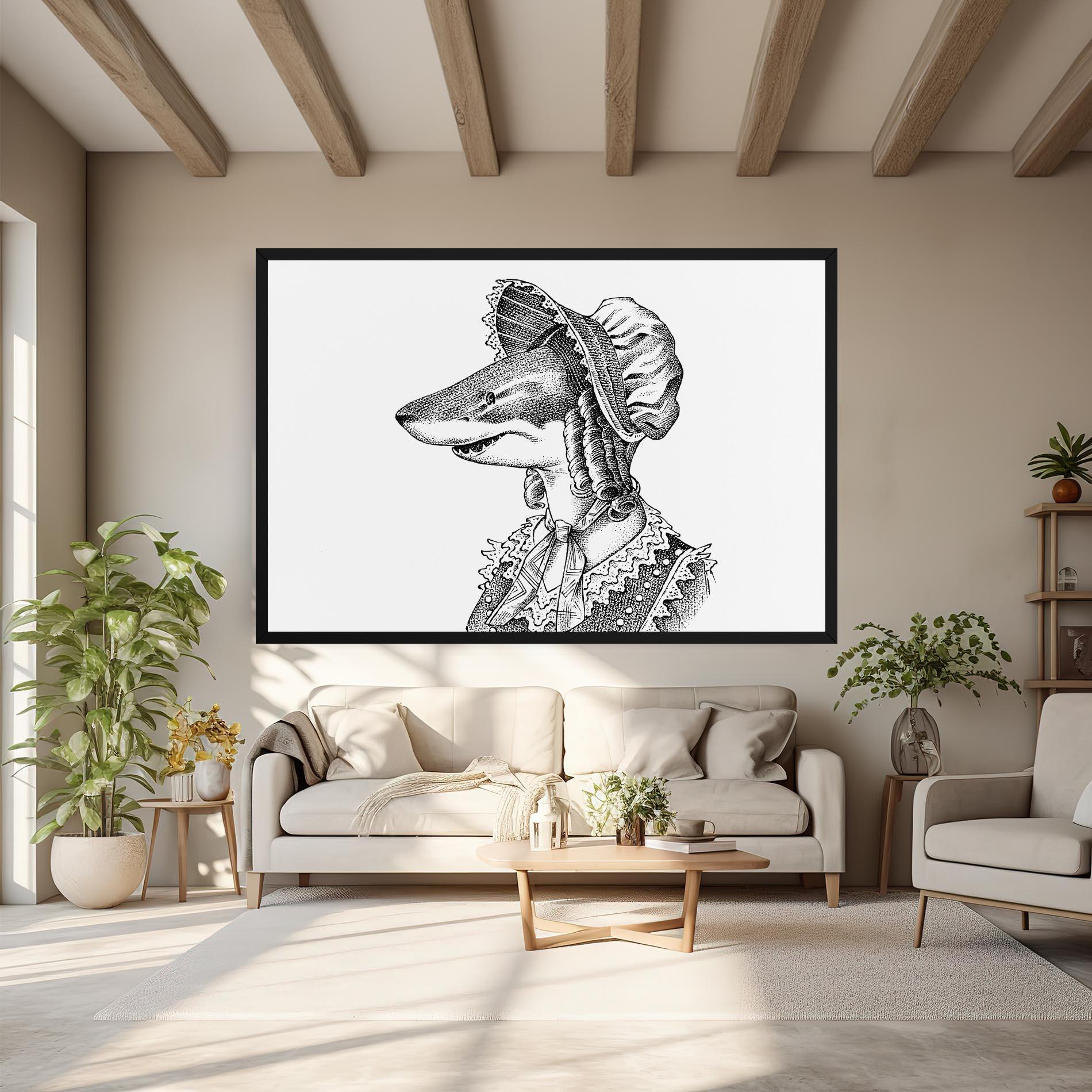 Tablou Canvas Vintage Shark mockup 6