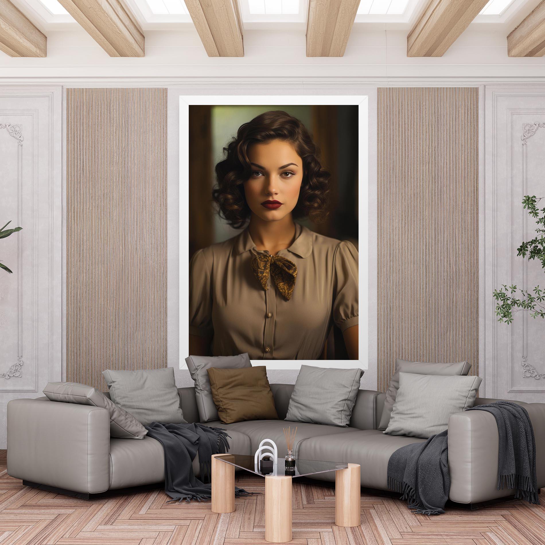 Tablou Canvas Beige Vintage Blouse mockup 6