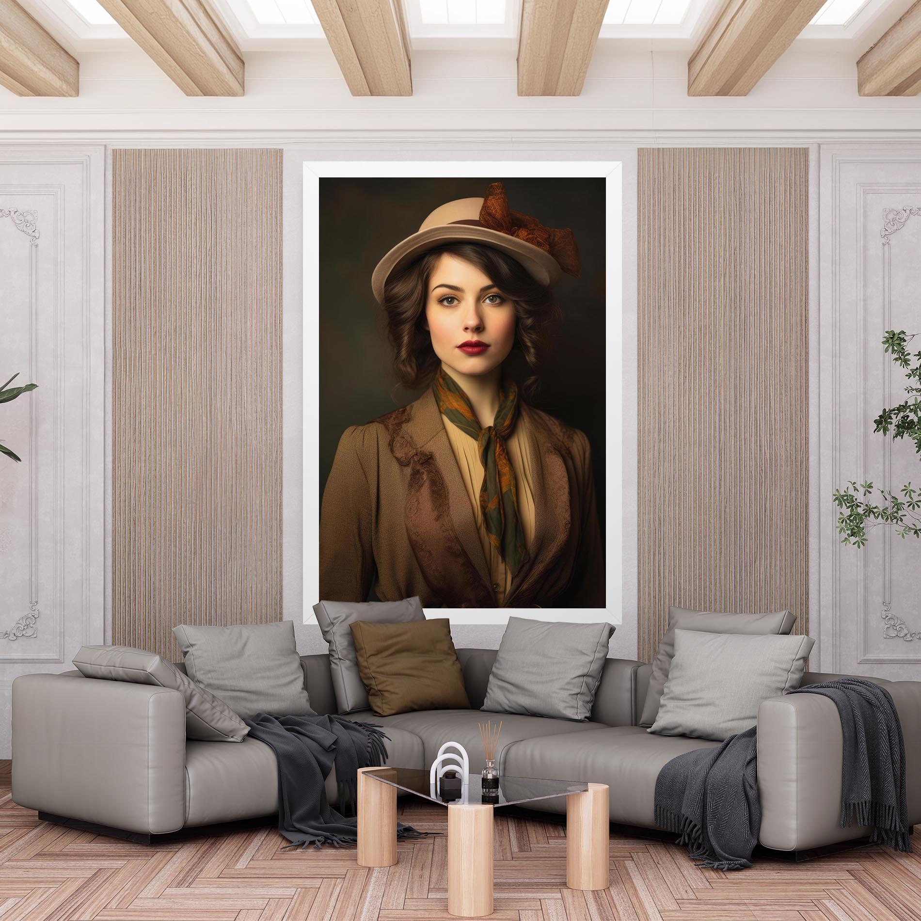 Tablou Canvas Cream Vintage Hat mockup 6