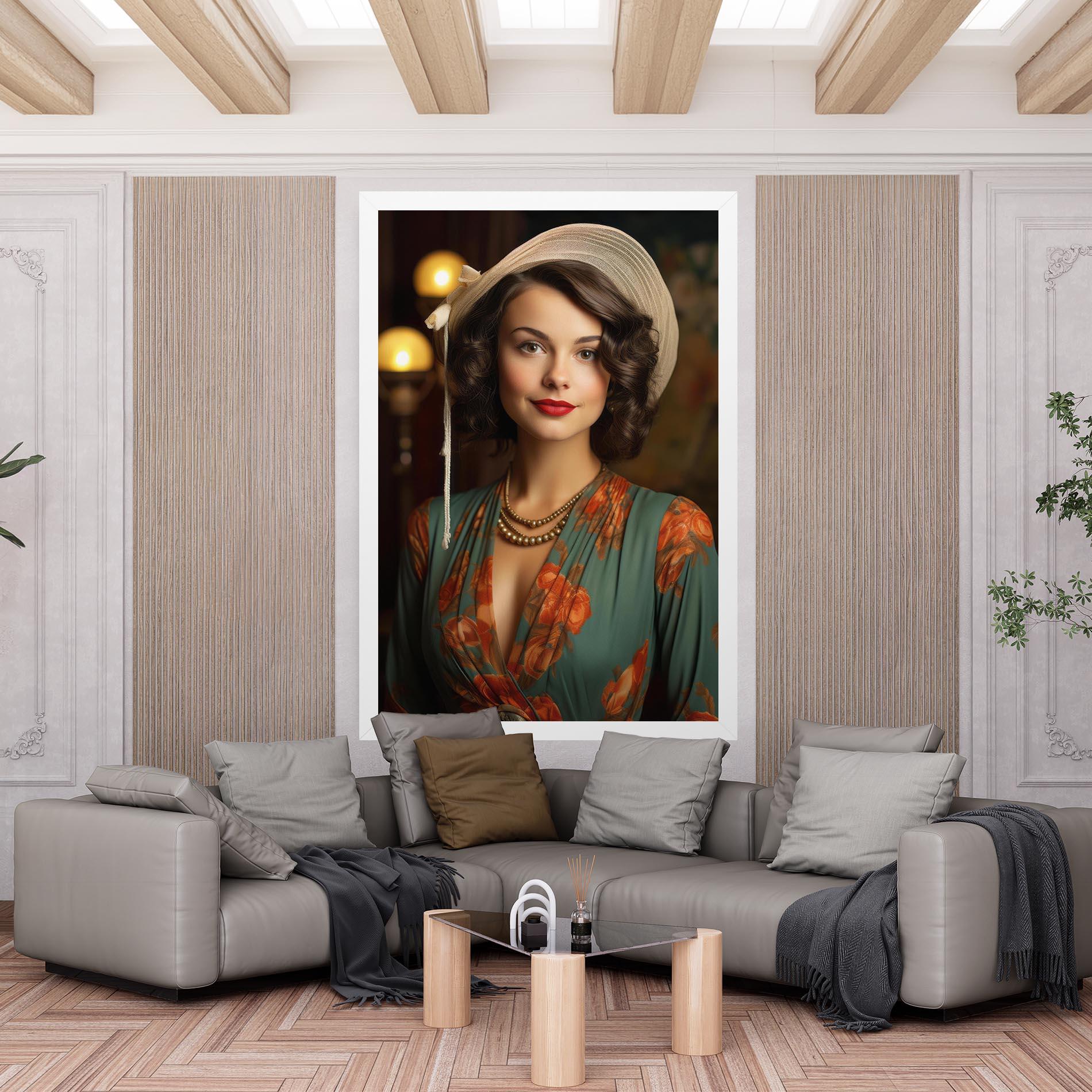 Tablou Canvas Green Orange Blouse mockup 6