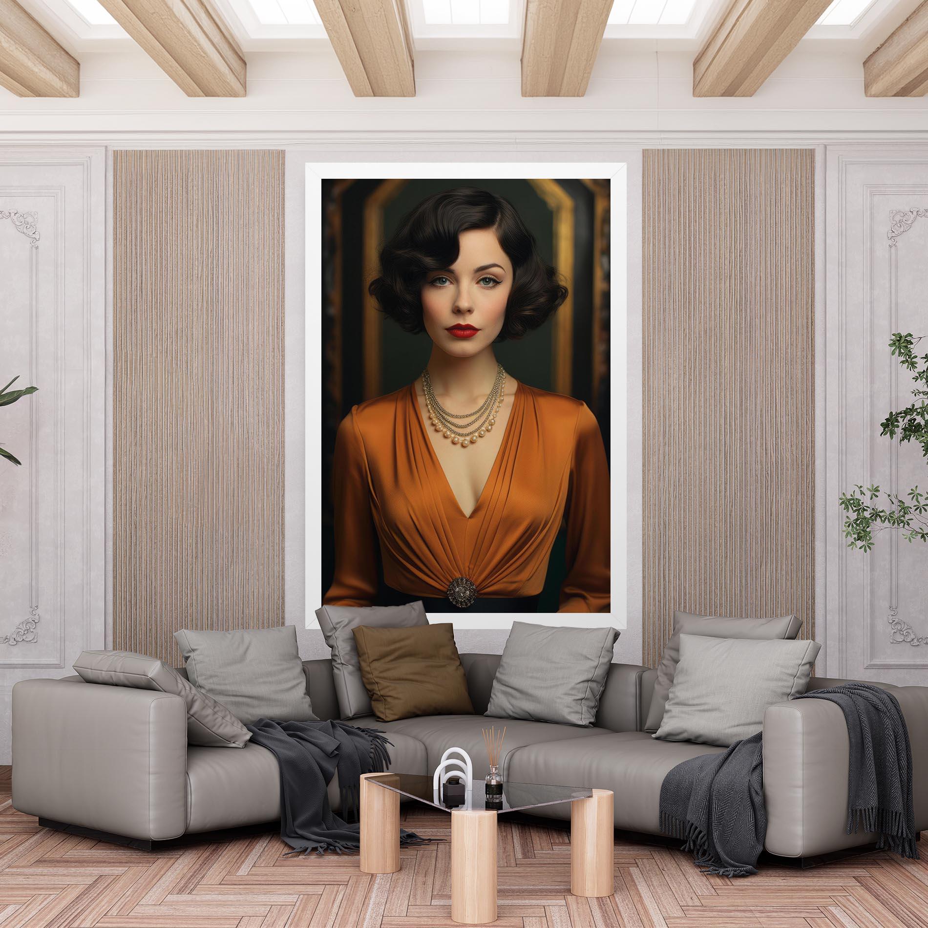Tablou Canvas Orange Blouse Pearls mockup 6