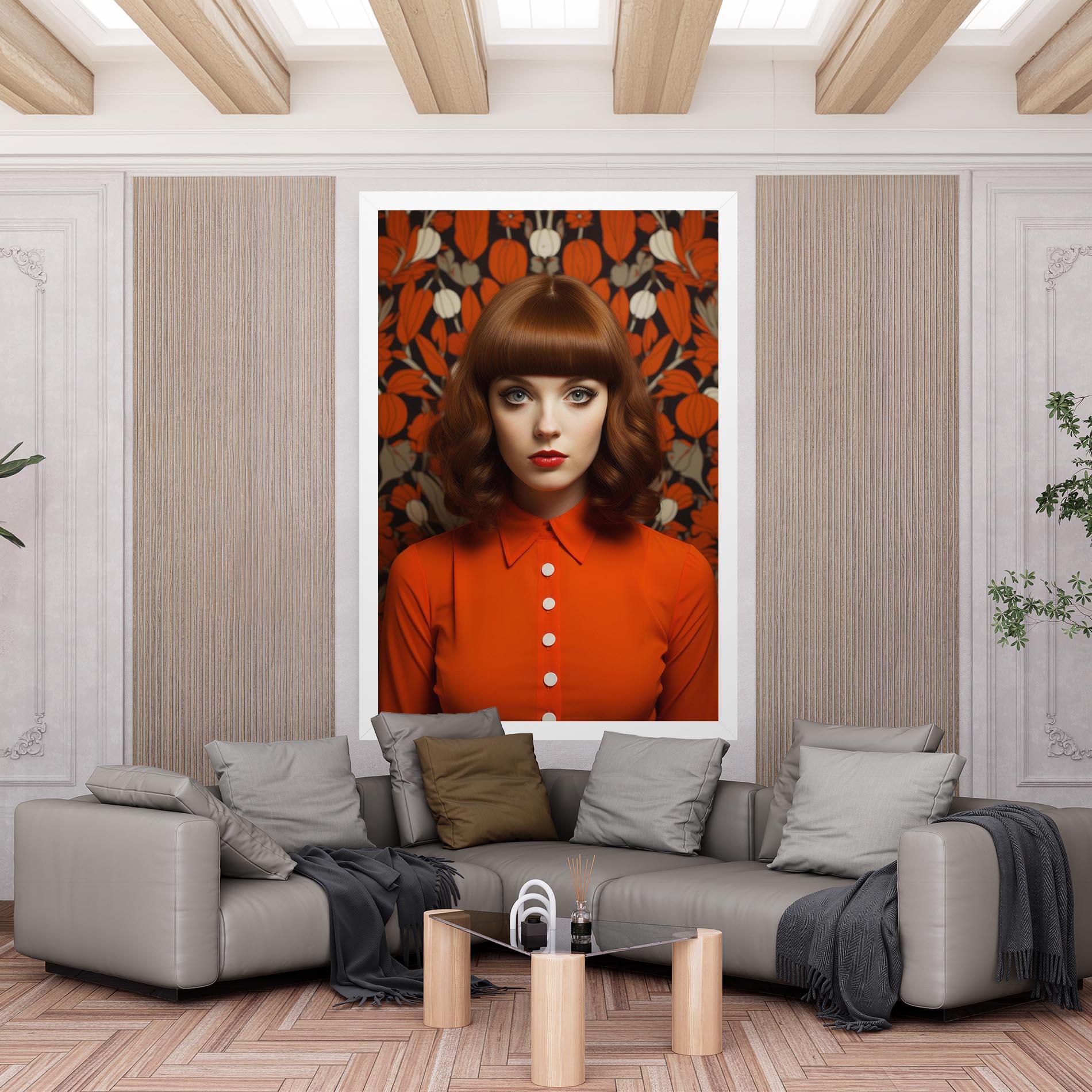 Tablou Canvas Orange Blouse Woman mockup 6