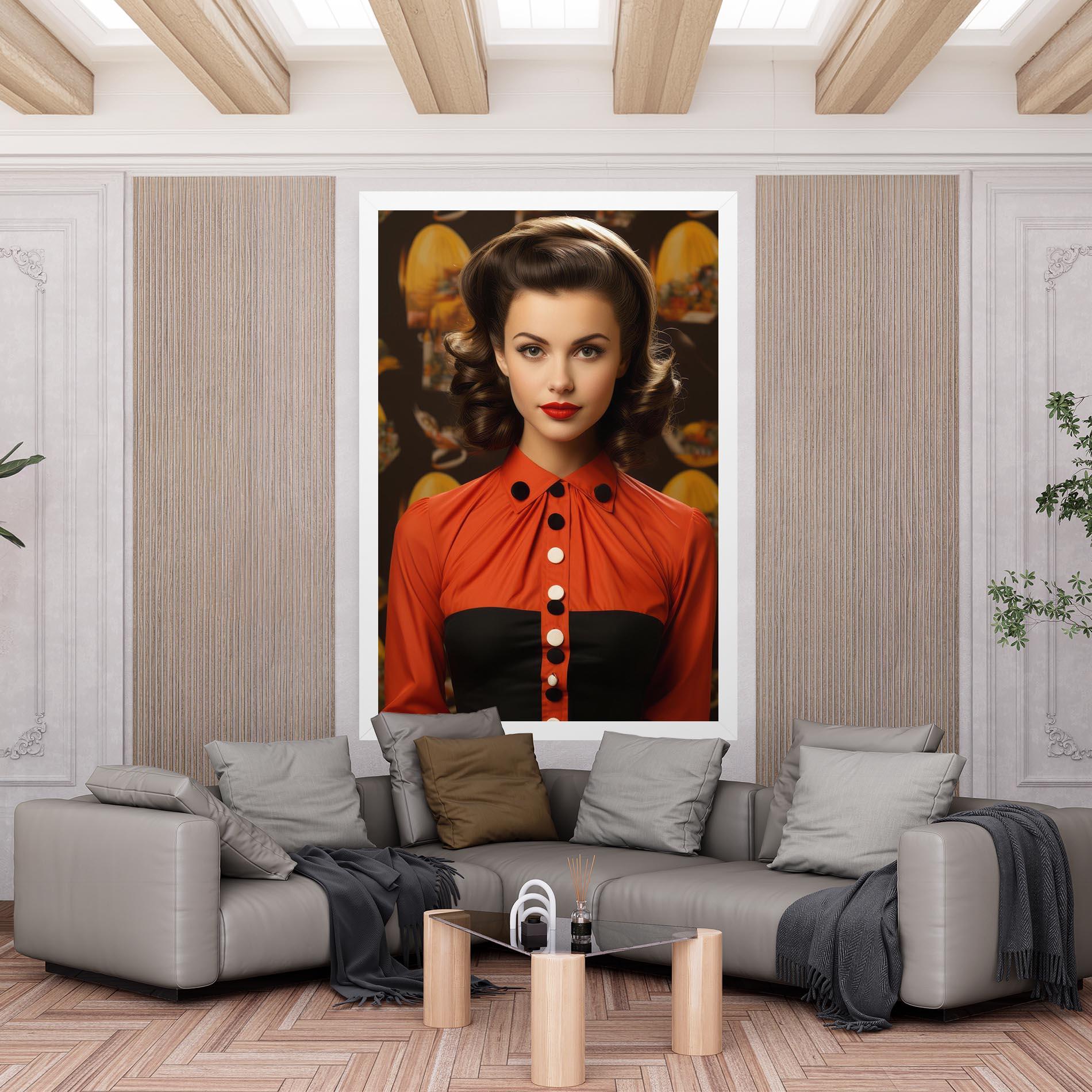 Tablou Canvas Vintage Red Black mockup 6