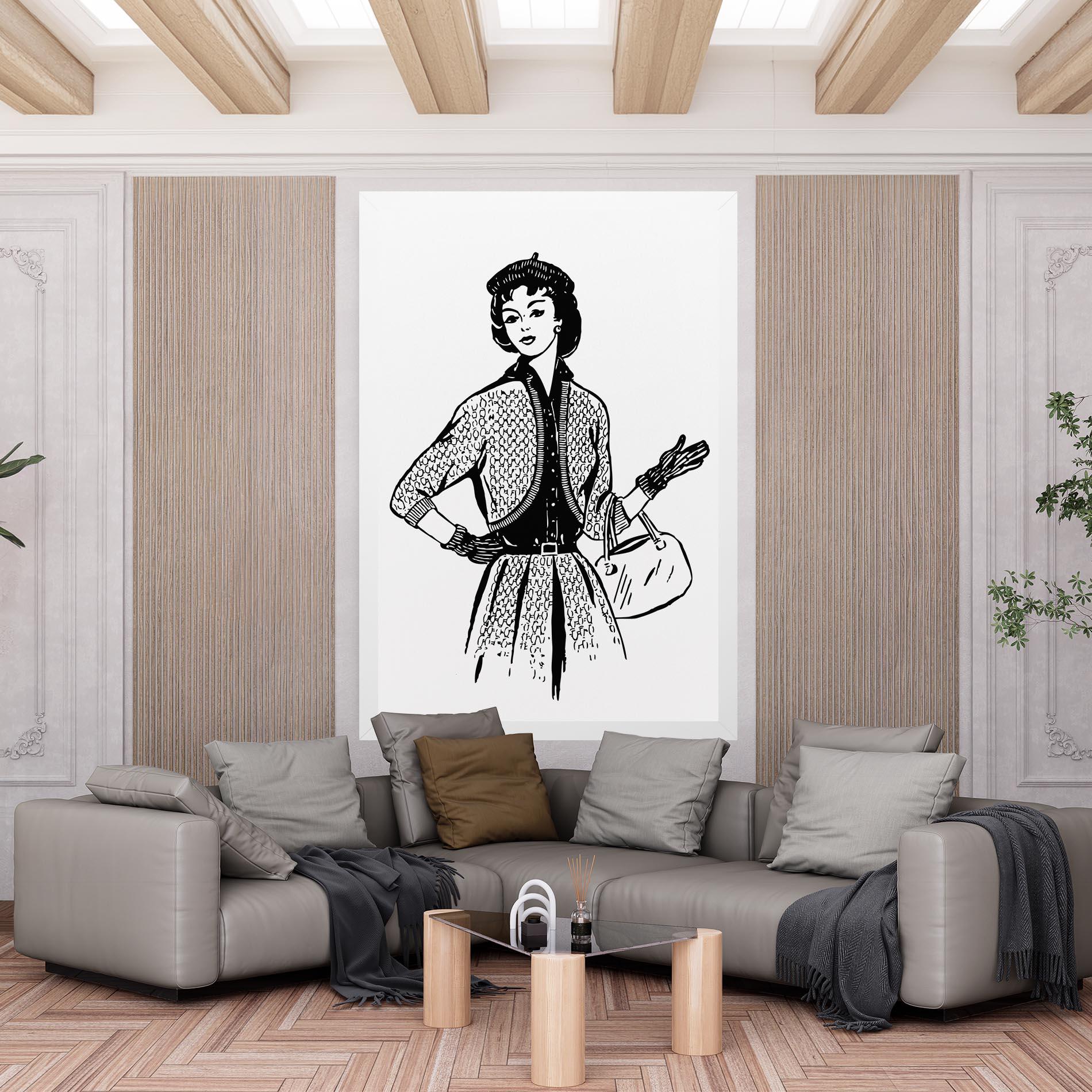 Tablou Canvas Vintage Woman Line mockup 6