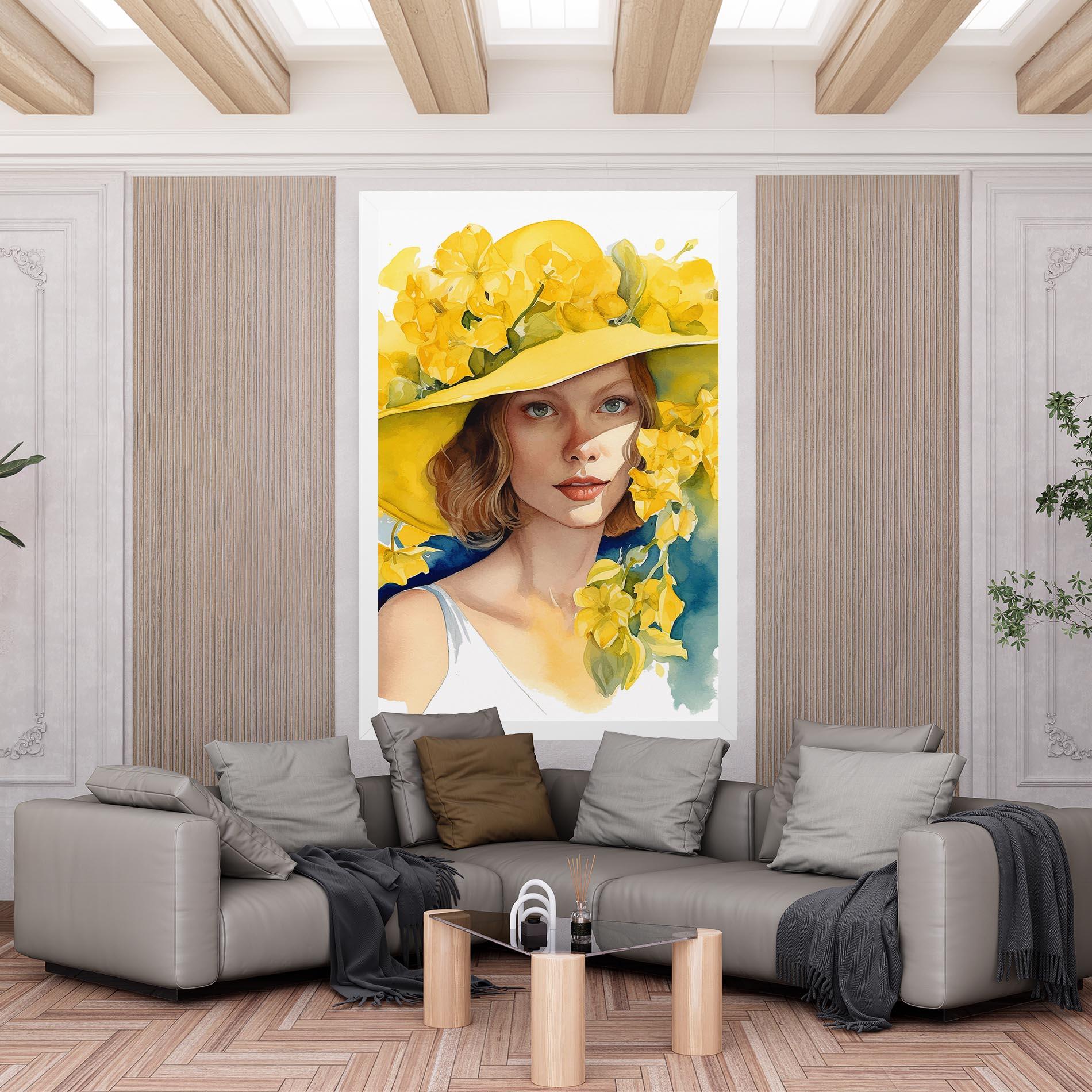 Tablou Canvas Yellow Hat Flowers mockup 6