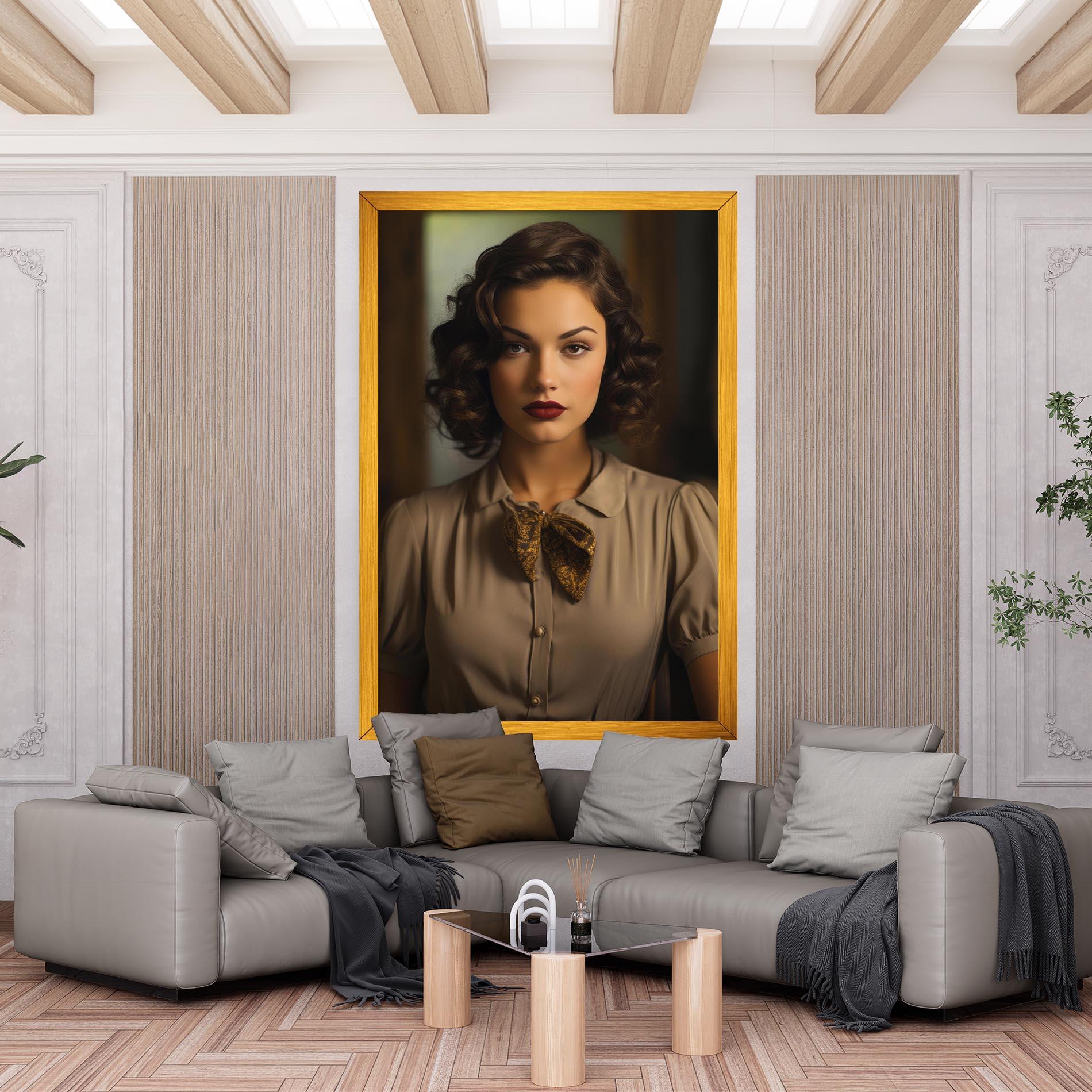 Tablou Canvas Beige Vintage Blouse mockup 6