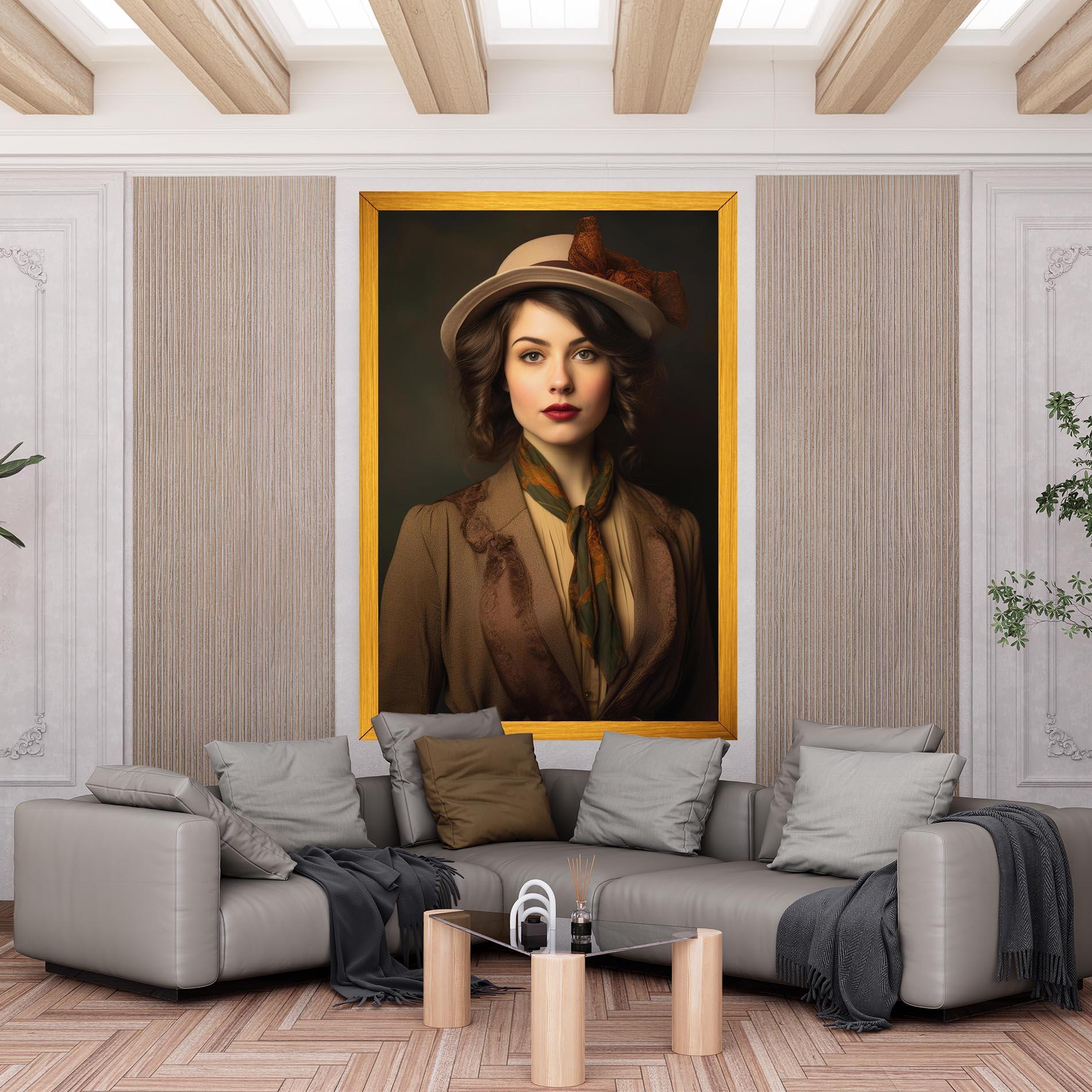 Tablou Canvas Cream Vintage Hat mockup 6