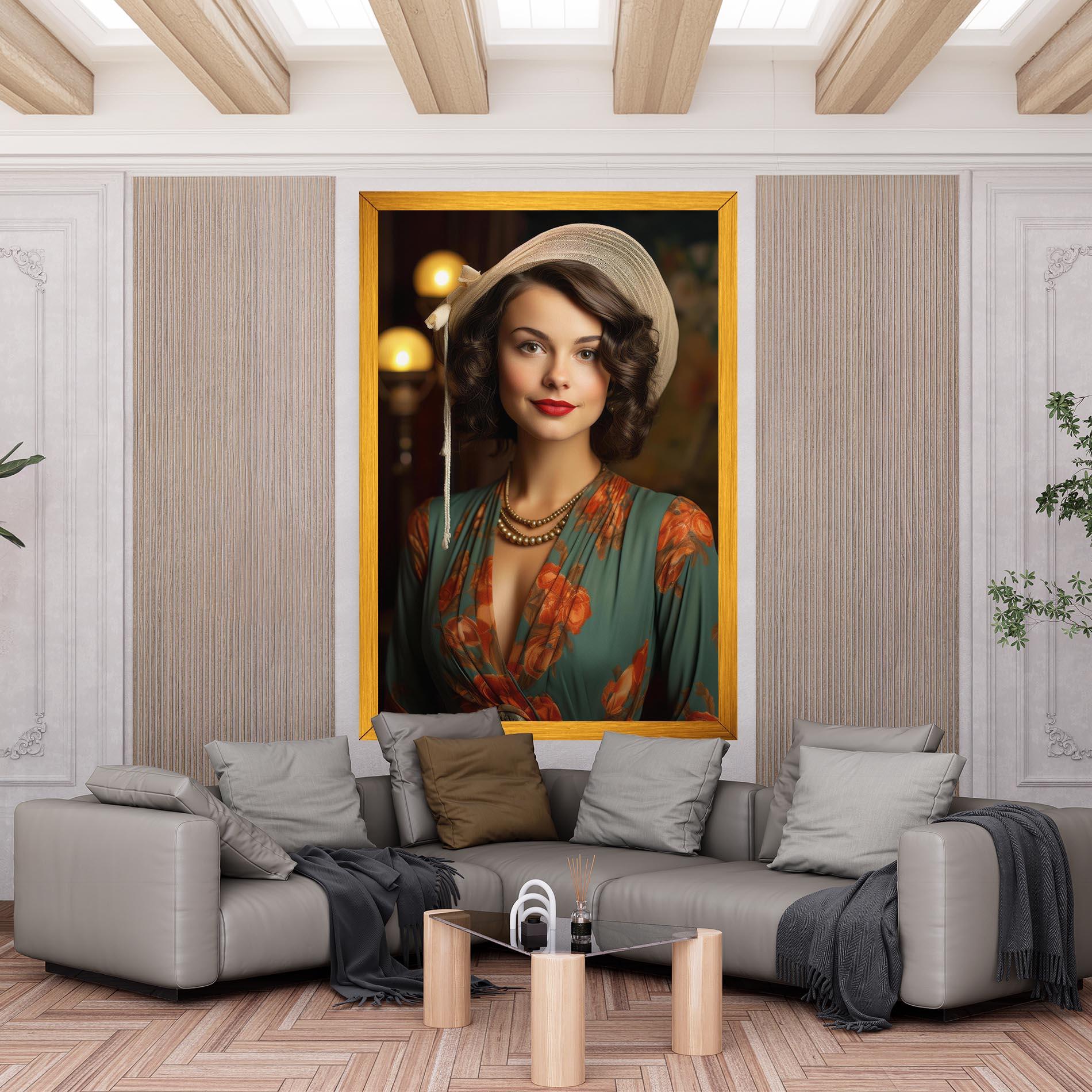 Tablou Canvas Green Orange Blouse mockup 6