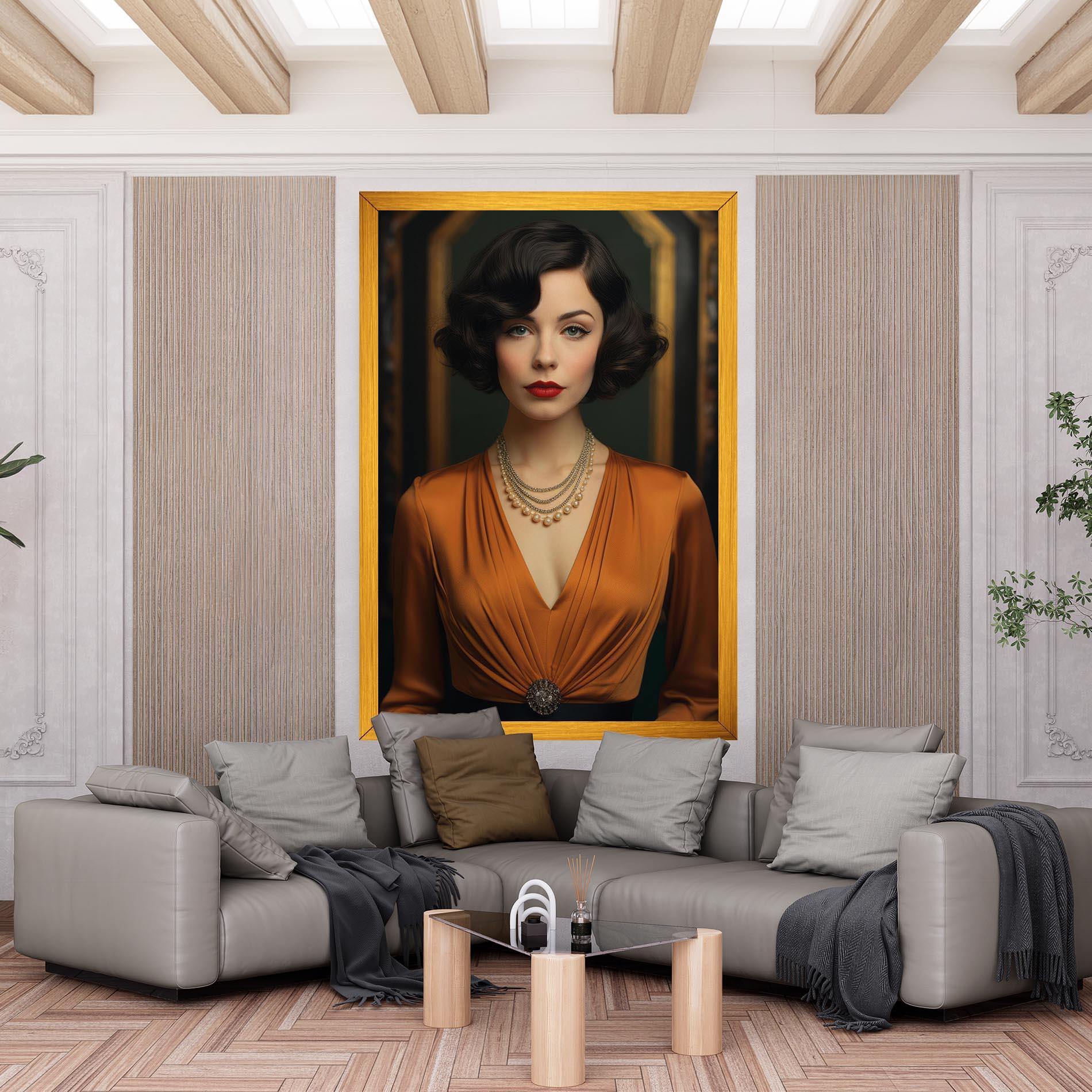 Tablou Canvas Orange Blouse Pearls mockup 6