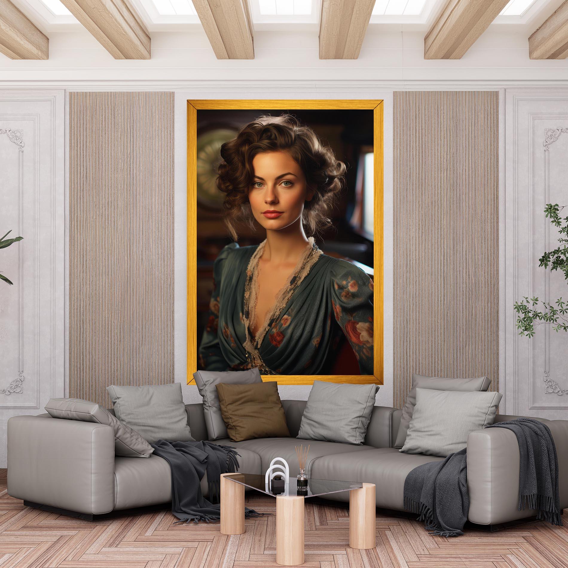 Tablou Canvas Pink Flowers Dress mockup 6