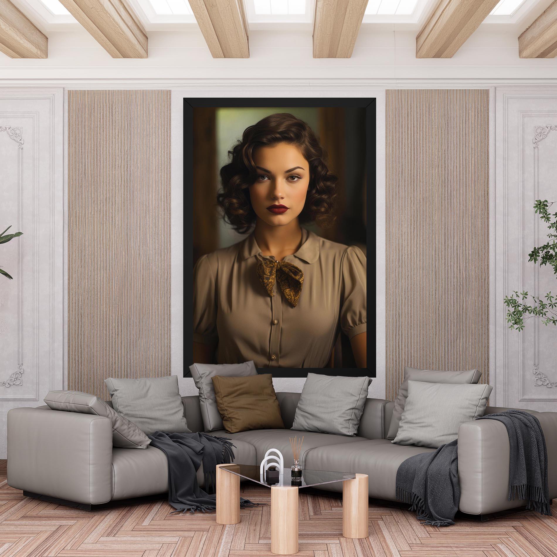 Tablou Canvas Beige Vintage Blouse mockup 6