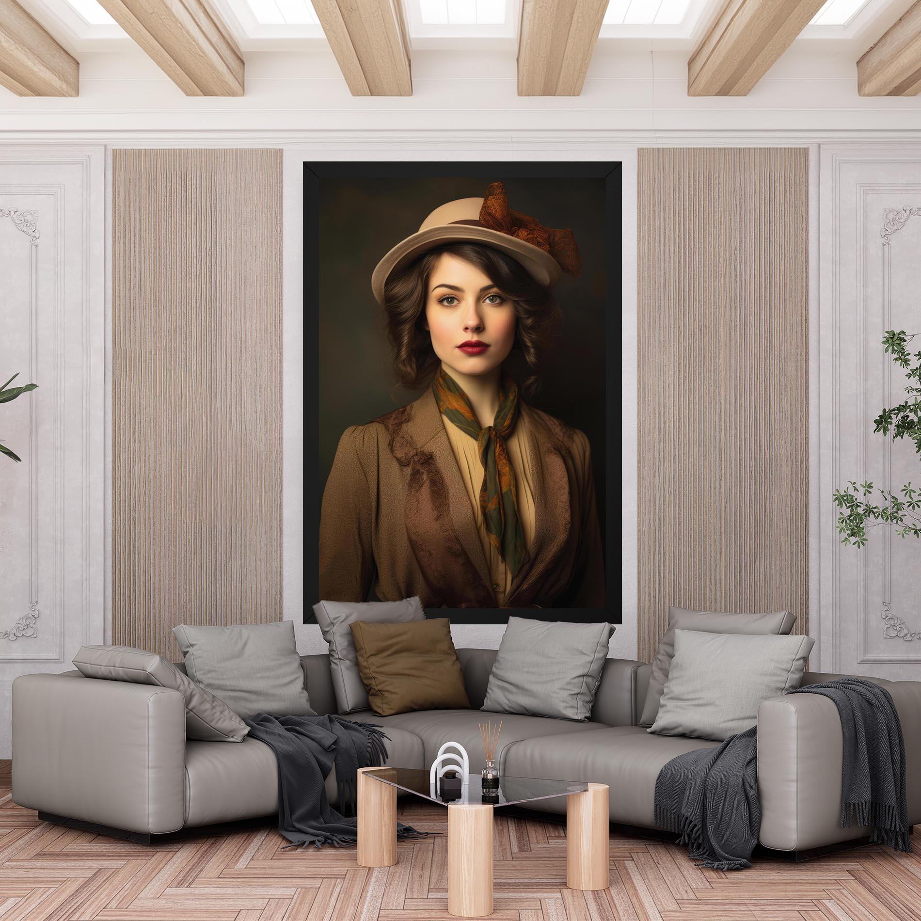 Tablou Canvas Cream Vintage Hat mockup 6