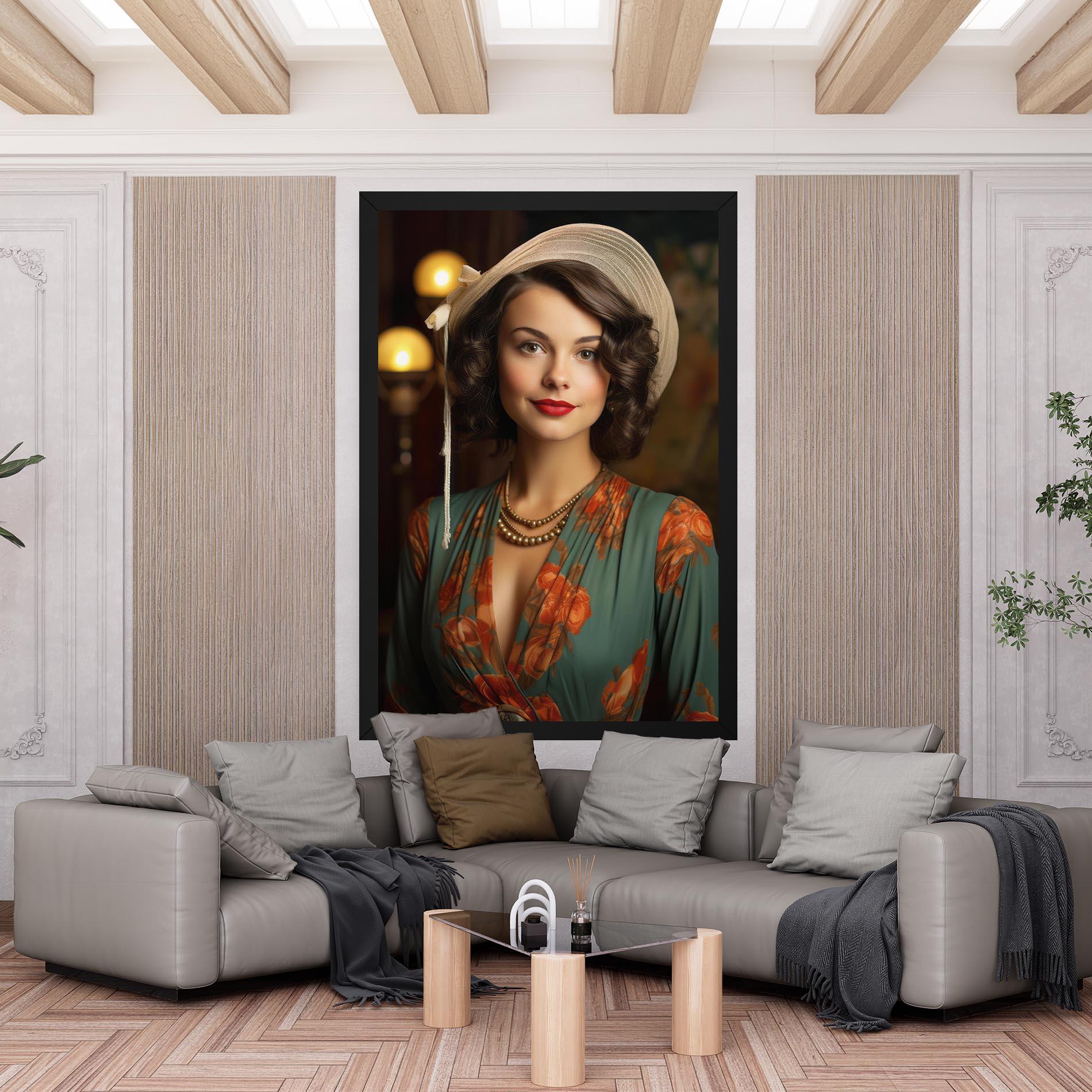 Tablou Canvas Green Orange Blouse mockup 6