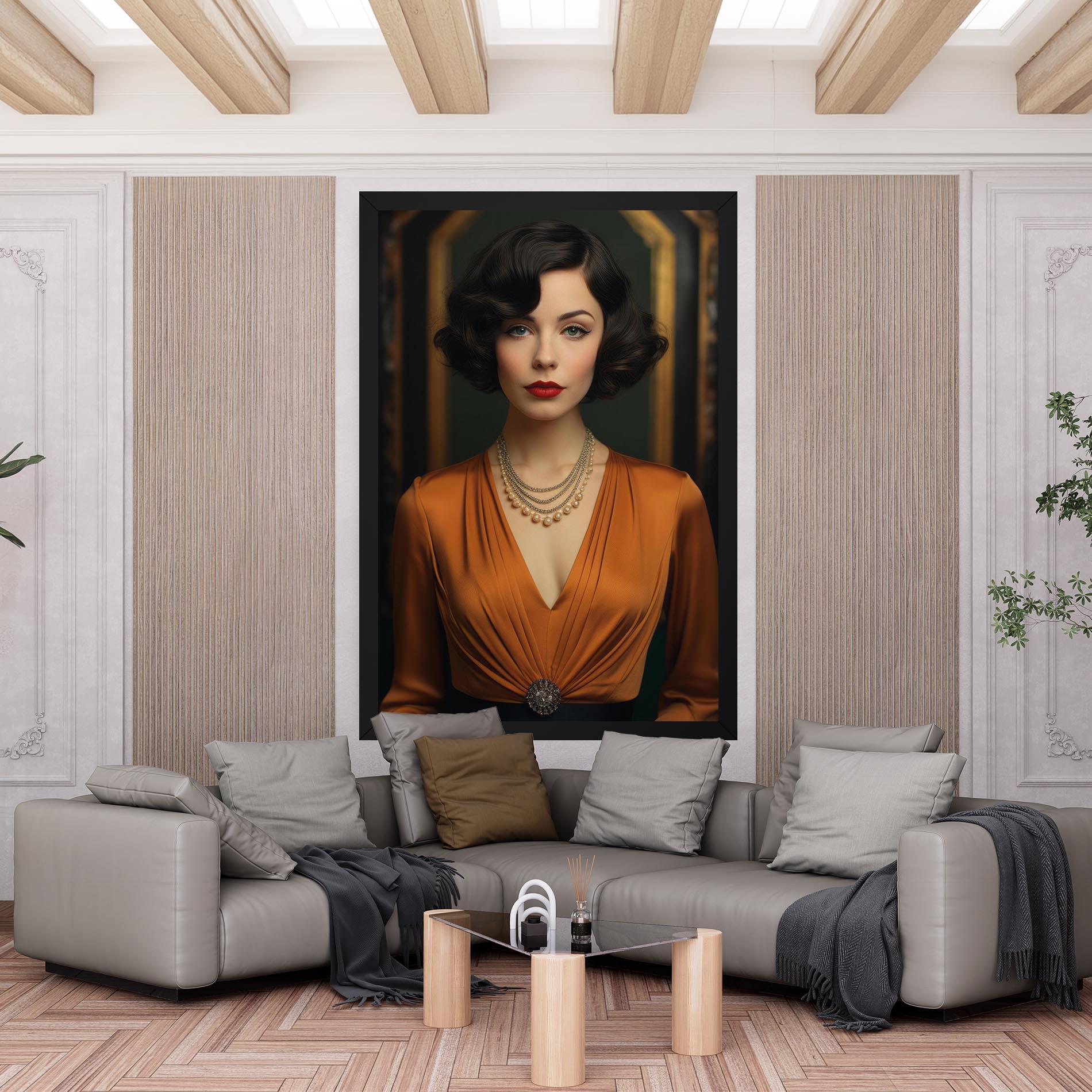 Tablou Canvas Orange Blouse Pearls mockup 6