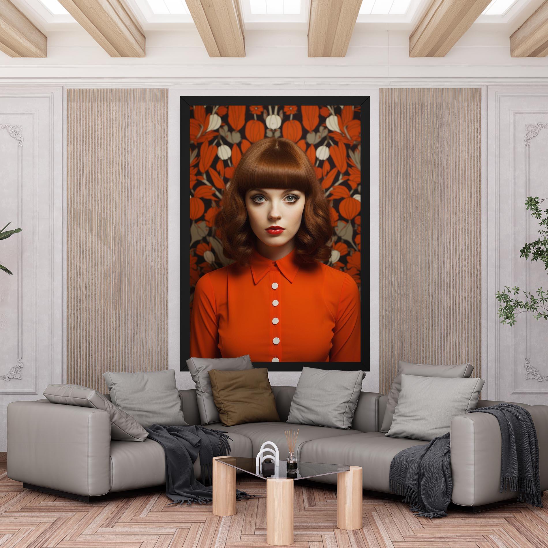 Tablou Canvas Orange Blouse Woman mockup 6