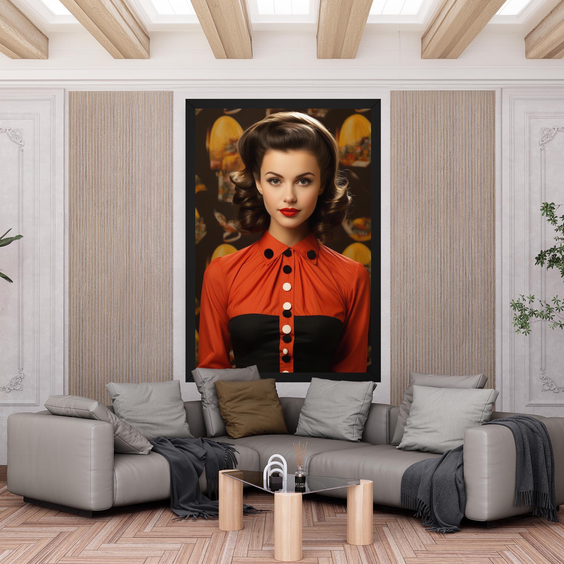 Tablou Canvas Vintage Red Black mockup 6