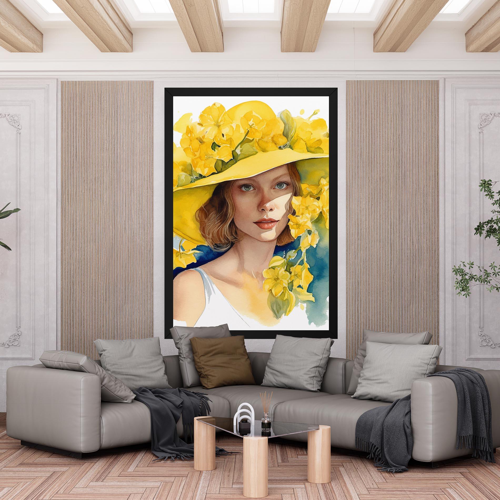 Tablou Canvas Yellow Hat Flowers mockup 6