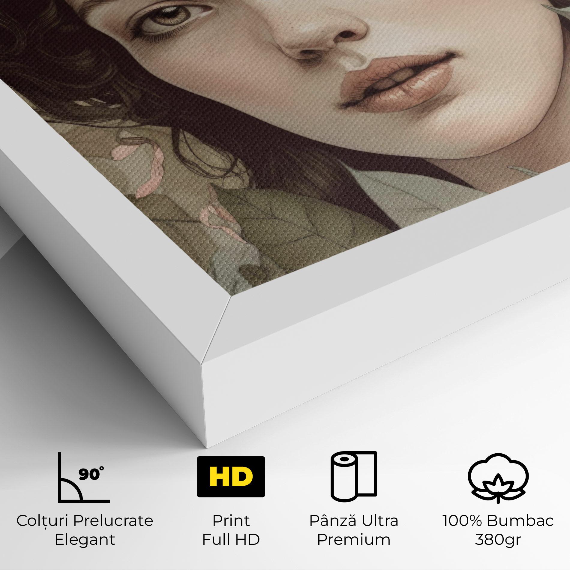 Tablou Canvas Beautiful Vintage Portrait mockup 4